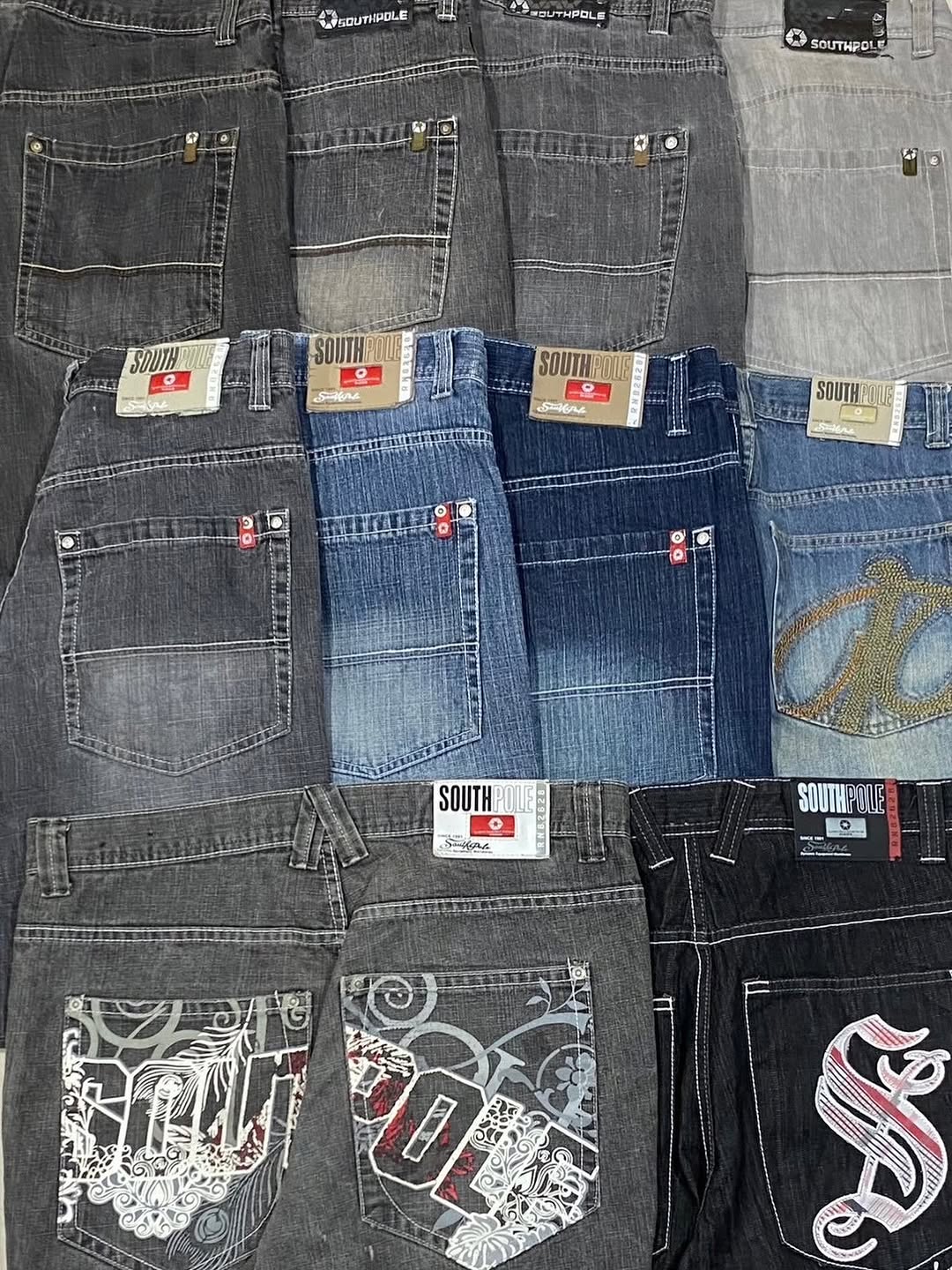 Hiphop Branded Embroidery Jeans Y2K