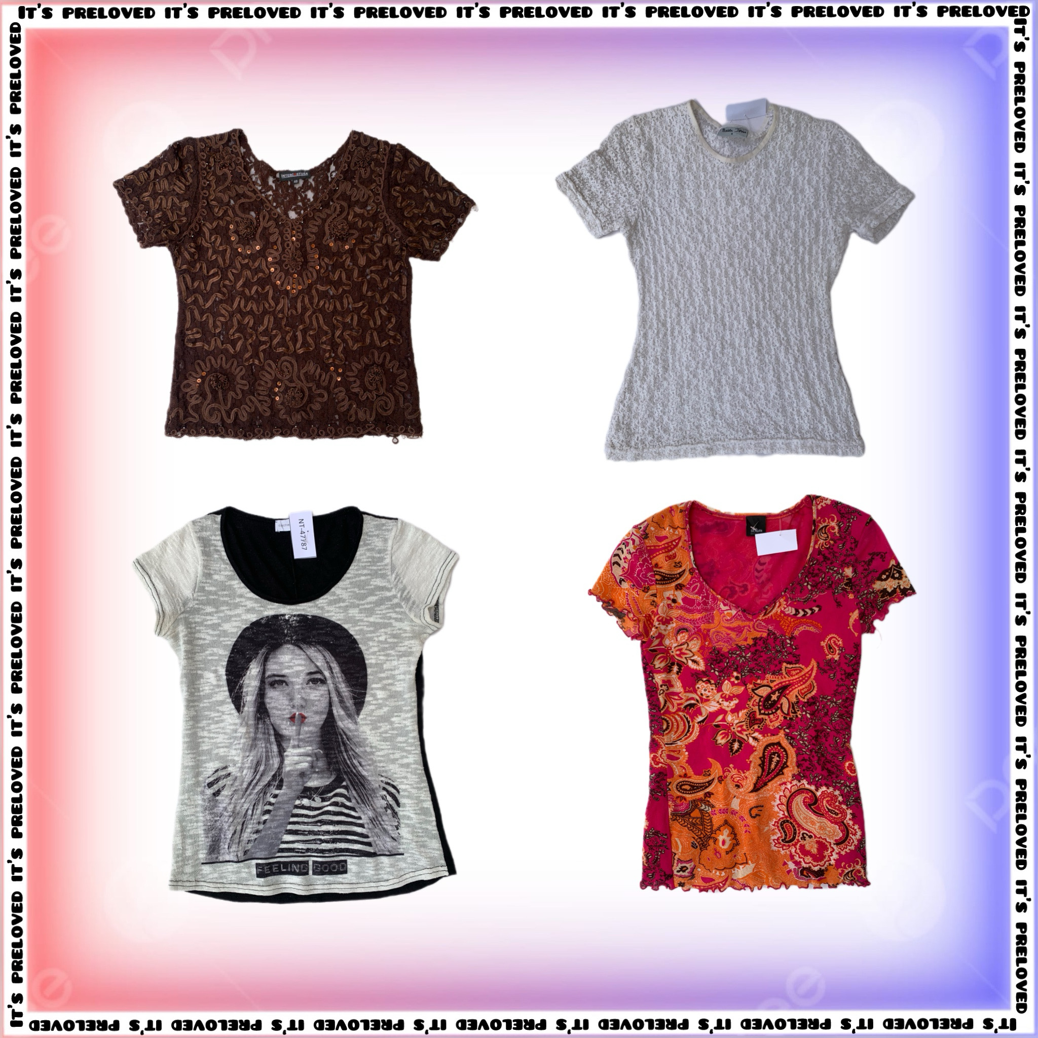 Die Rainbow Lyrics Tops (SS-2035)