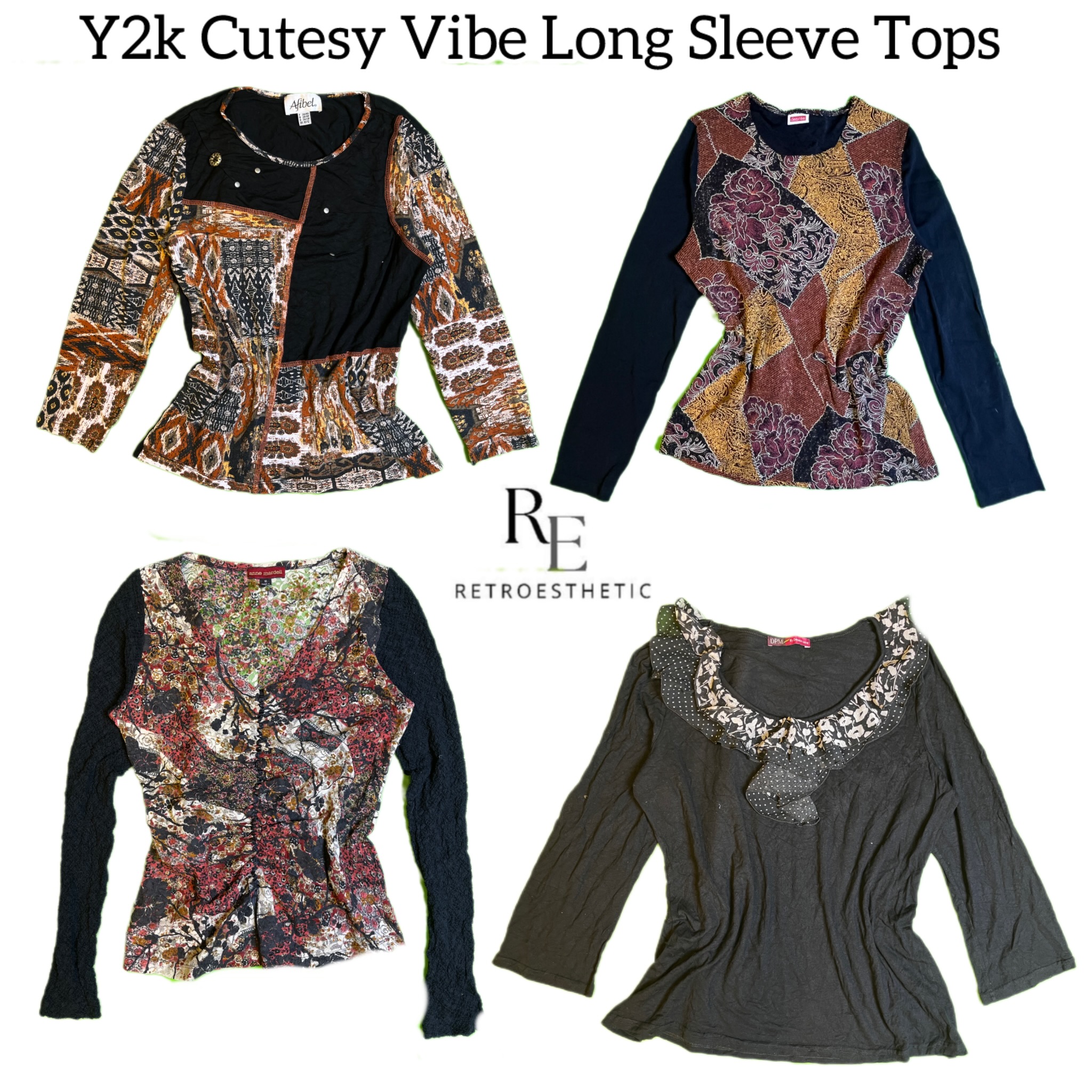 Y2k Cutesy Vibe Long Sleeve Tops RE-2812