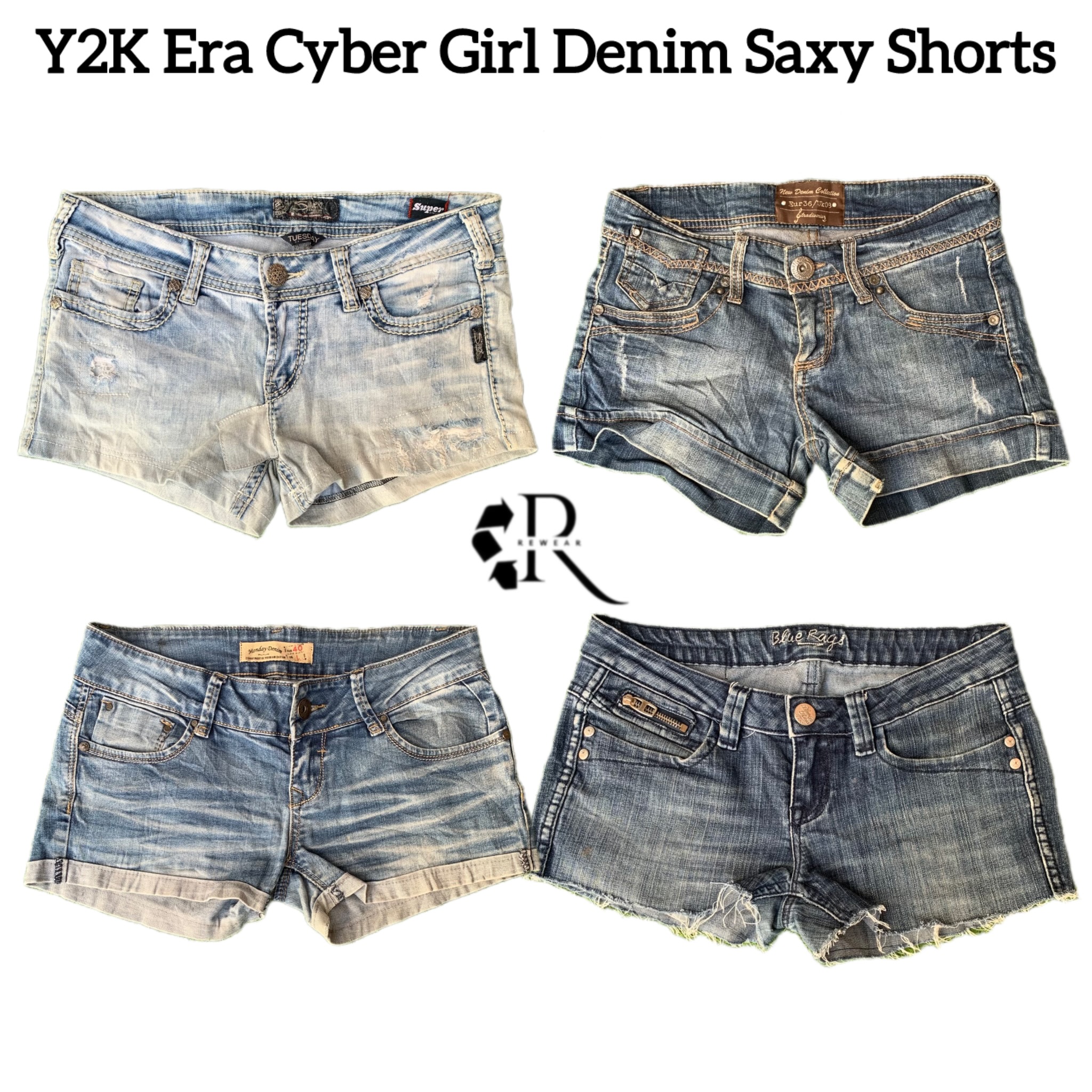 Y2K Era Cyber Girl Denim Sexy Mini Shorts RW-1601