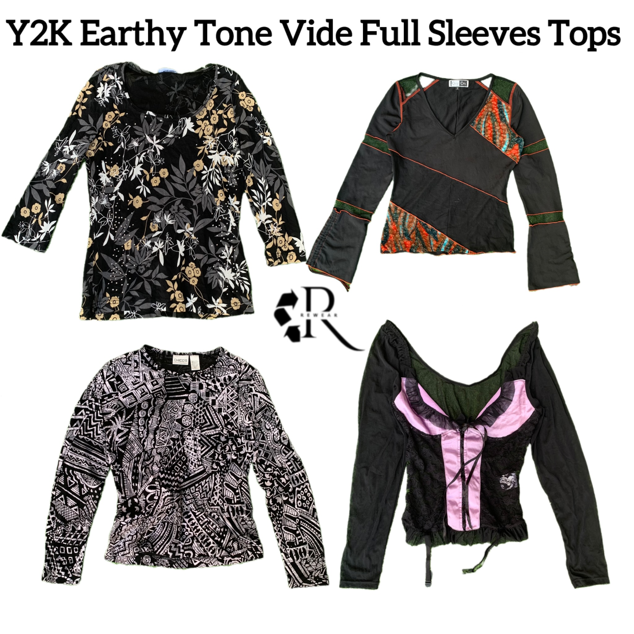 Y2K Earthy Tone Vibe Chemises à Manches Longues RW..