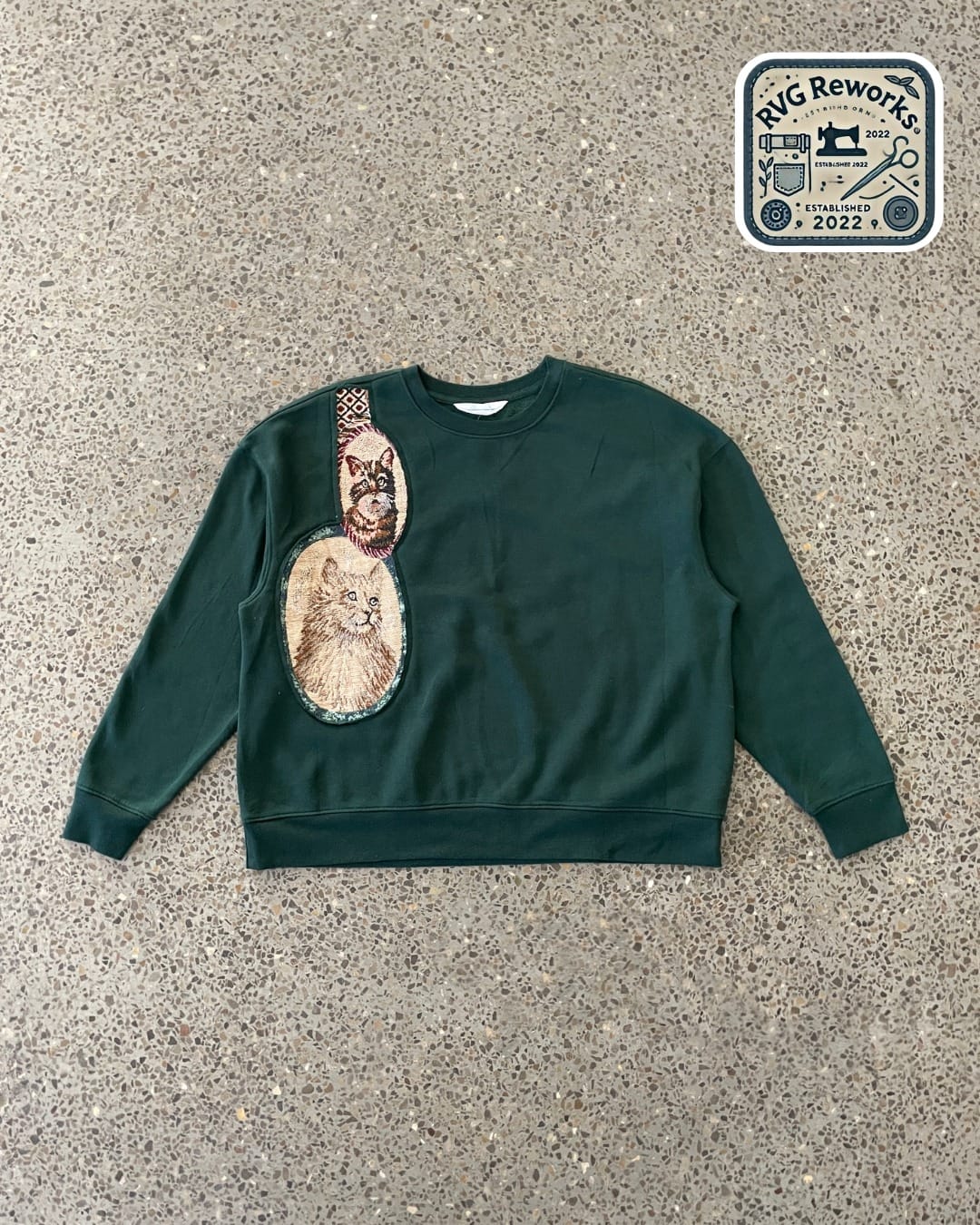 Upcycled Tapestry Patch Sweatshirt