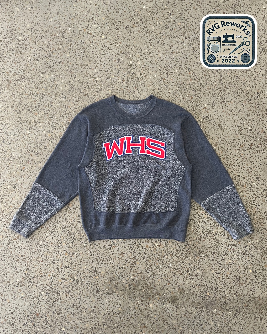 Upcycled Varsity Panel Sweatshirt