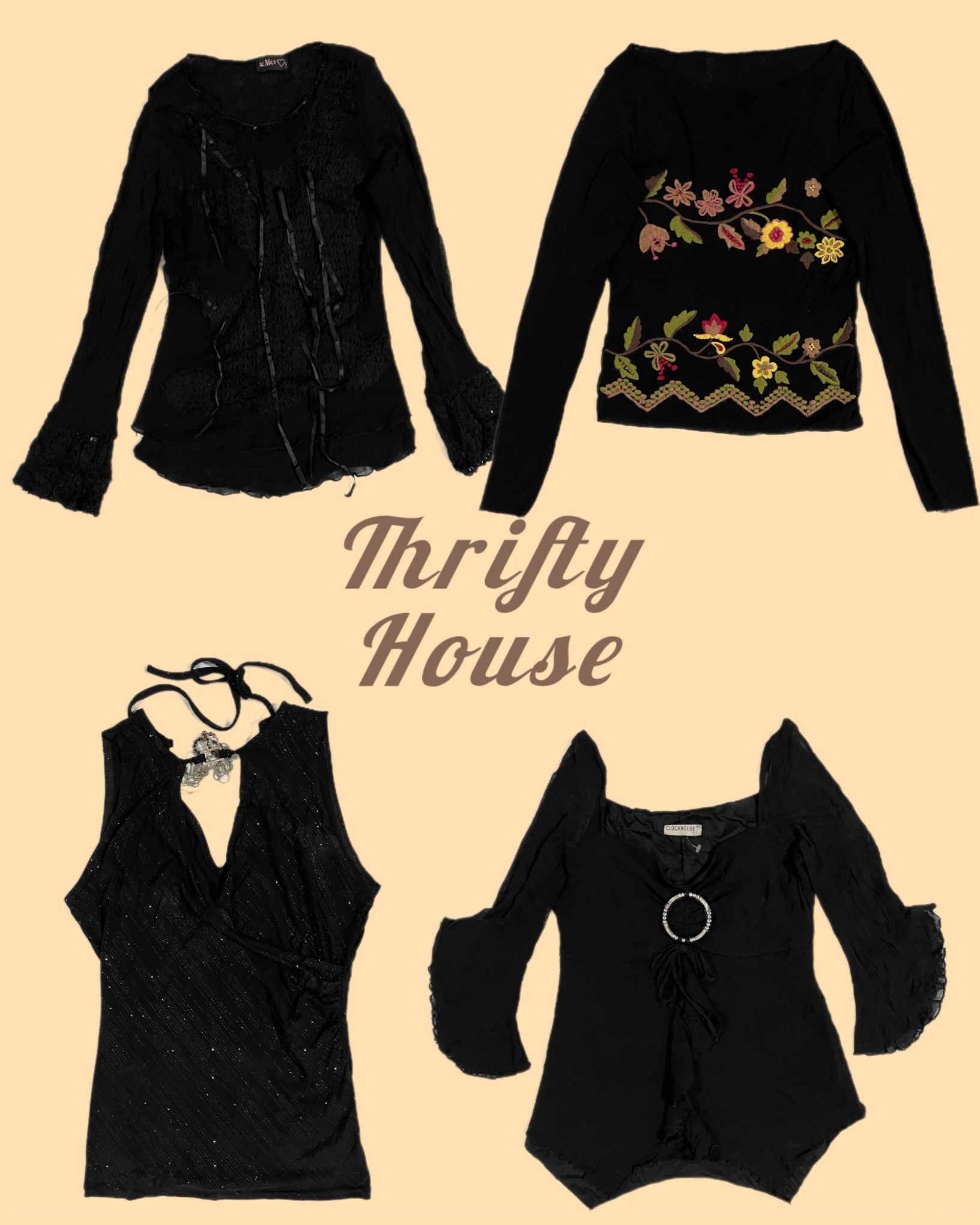 Archive Black Y2k Tops(TH/245)