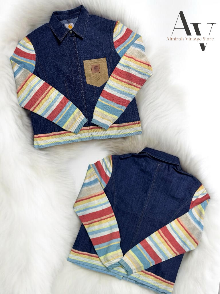 Carhartt upcycle button down denim shirts