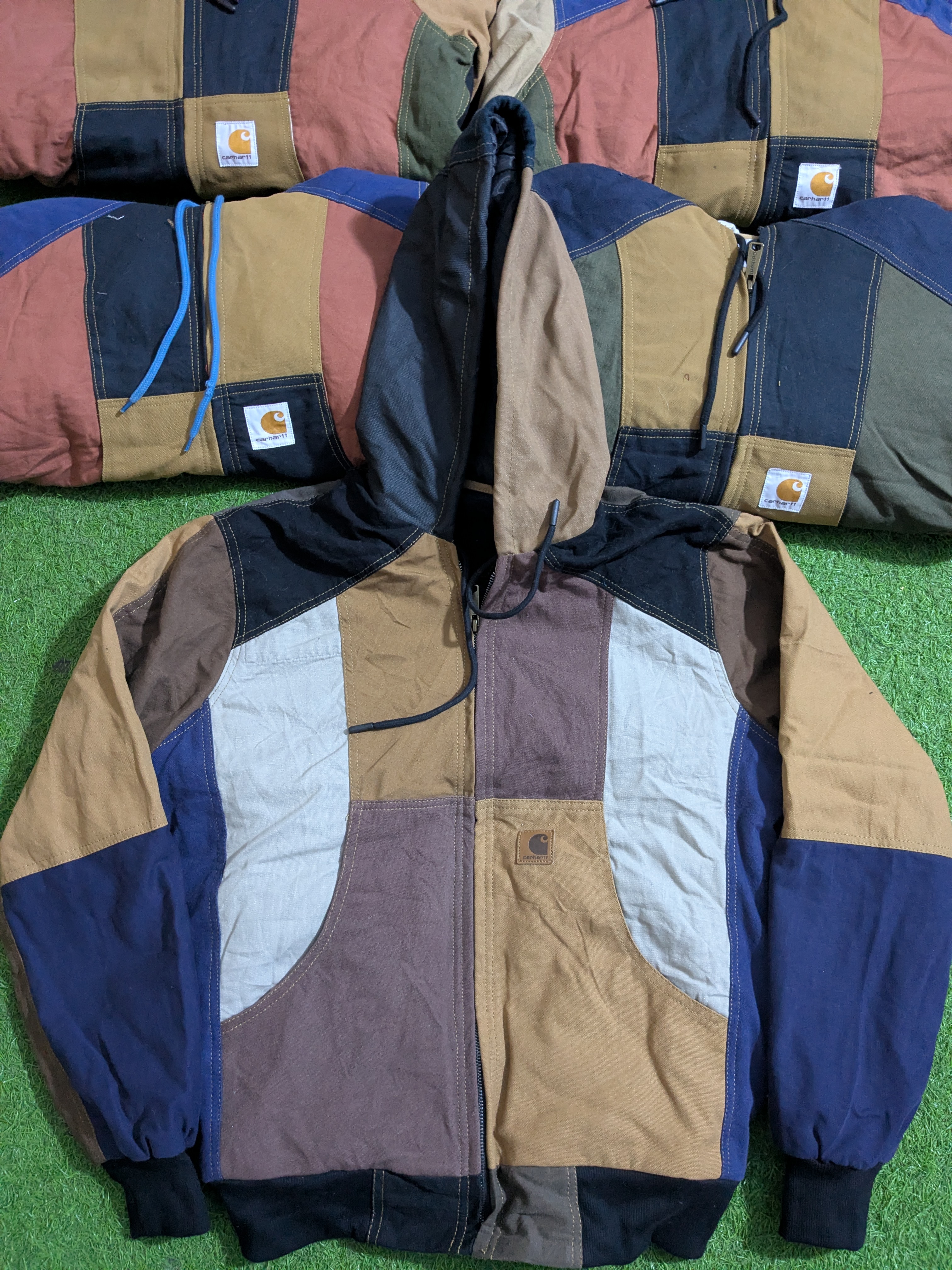 Giacca con cappuccio multi-colore Upcycle Carhartt