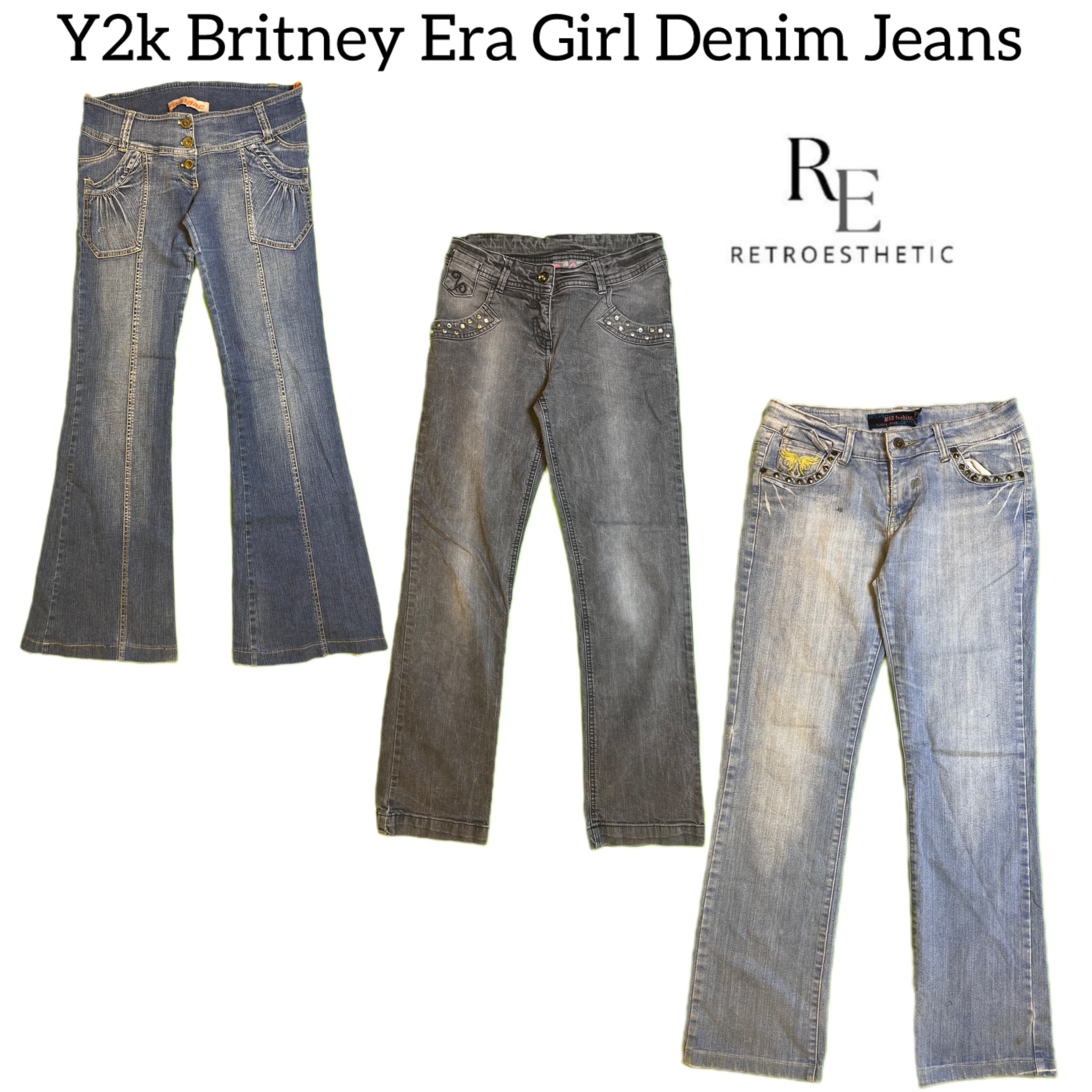 Y2k Britney Era Girl Denim Flare Jeans Re-2810