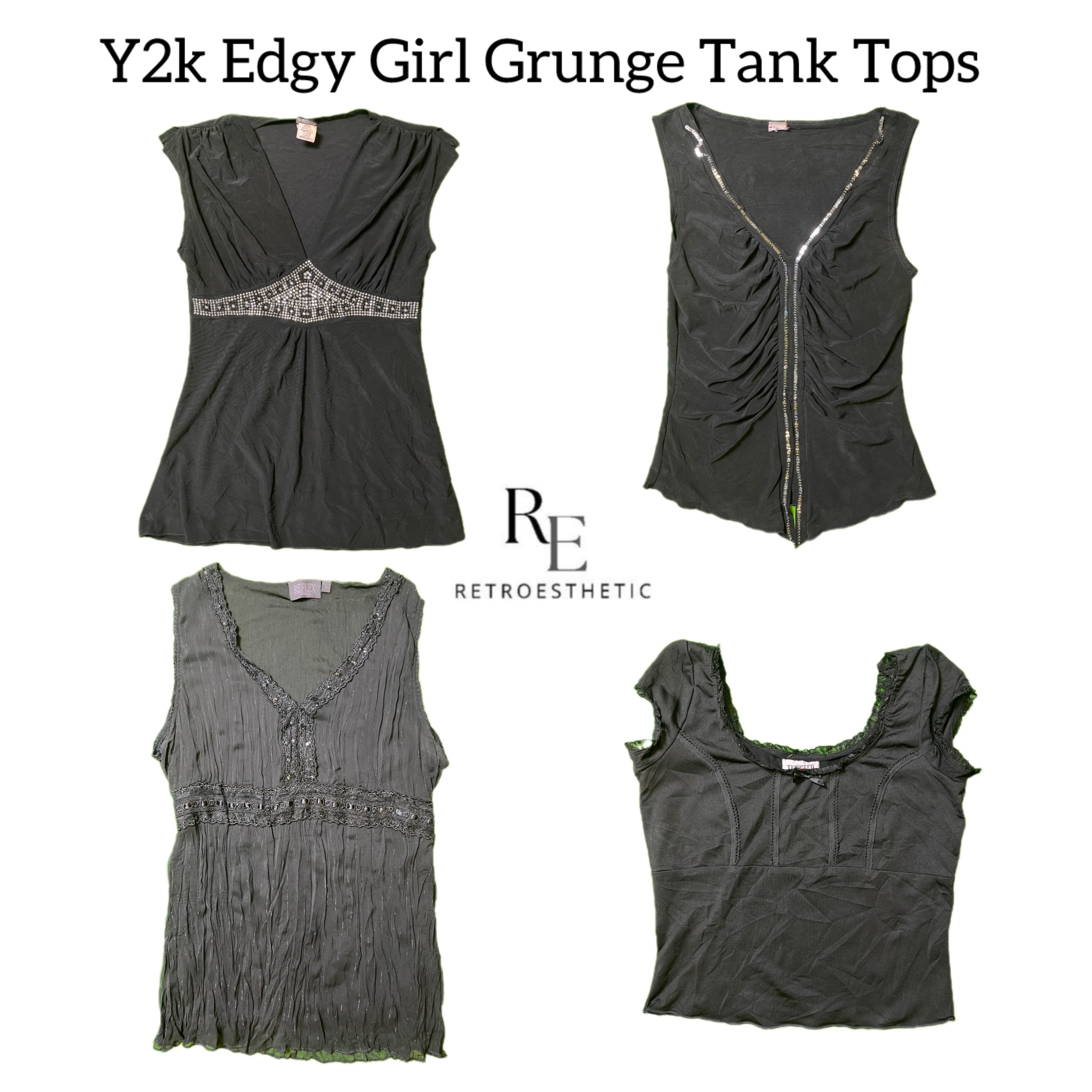 Y2K Edgy Girl Grunge Tank Tops RE-2813