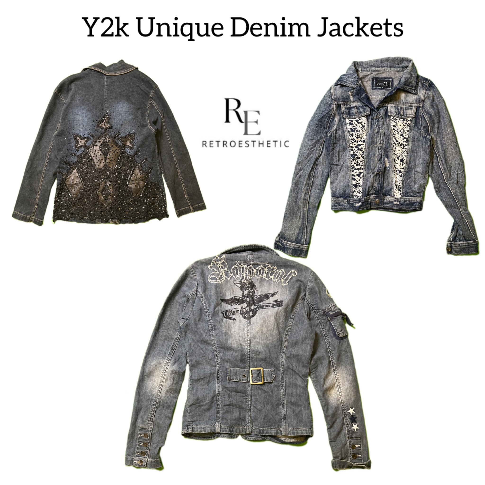 Y2K Unique Denim Jackets RE-2815