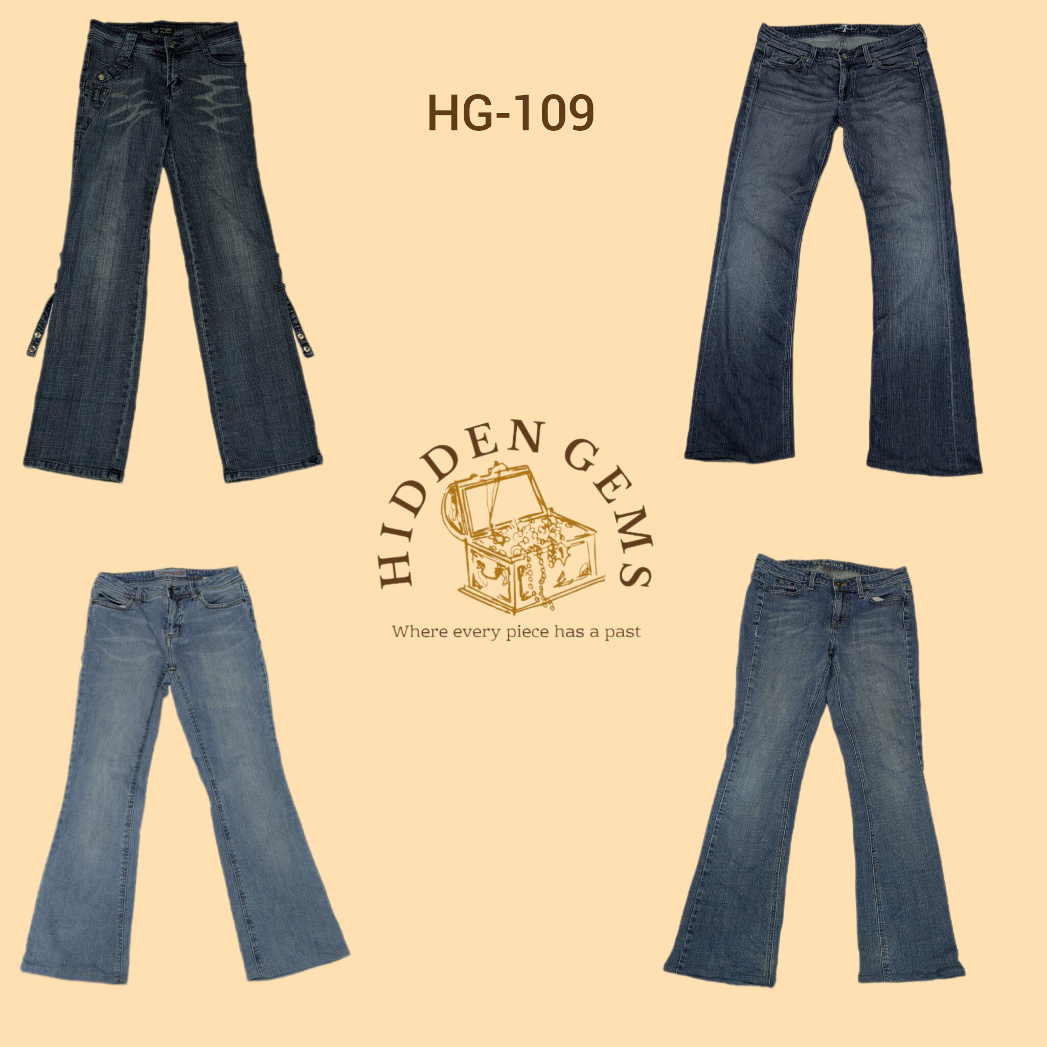 Y2K Unique IT Girl Era Bootcut Jeans (HG-109)