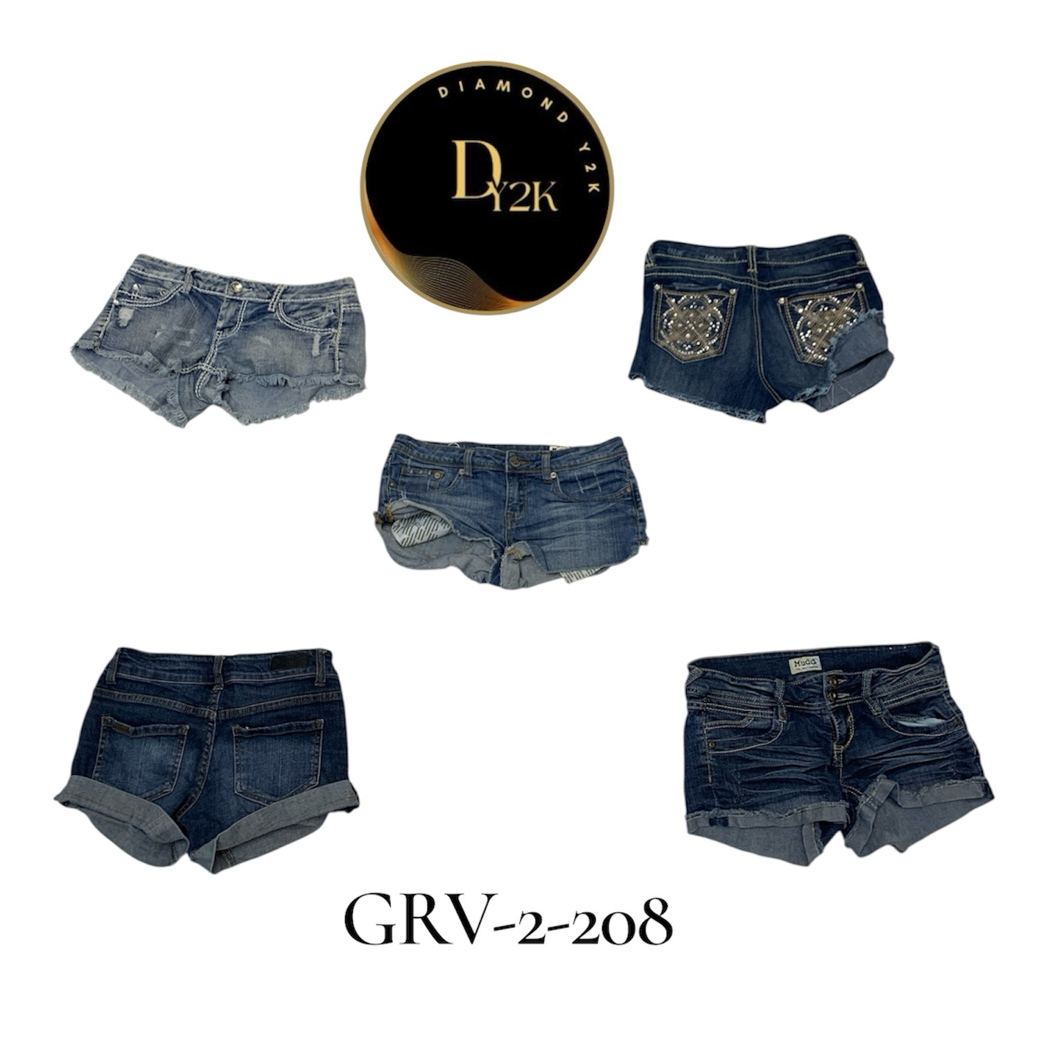 Retro Y2K Denim Mini Shorts – Vintage Chic Look (G..