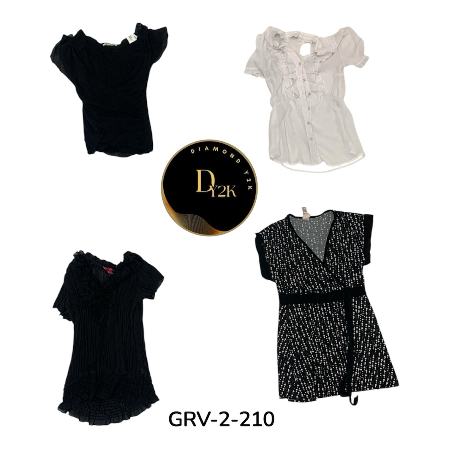 Y2K Short Sleeve Blouse – Retro 2000s Style (GRV-2..