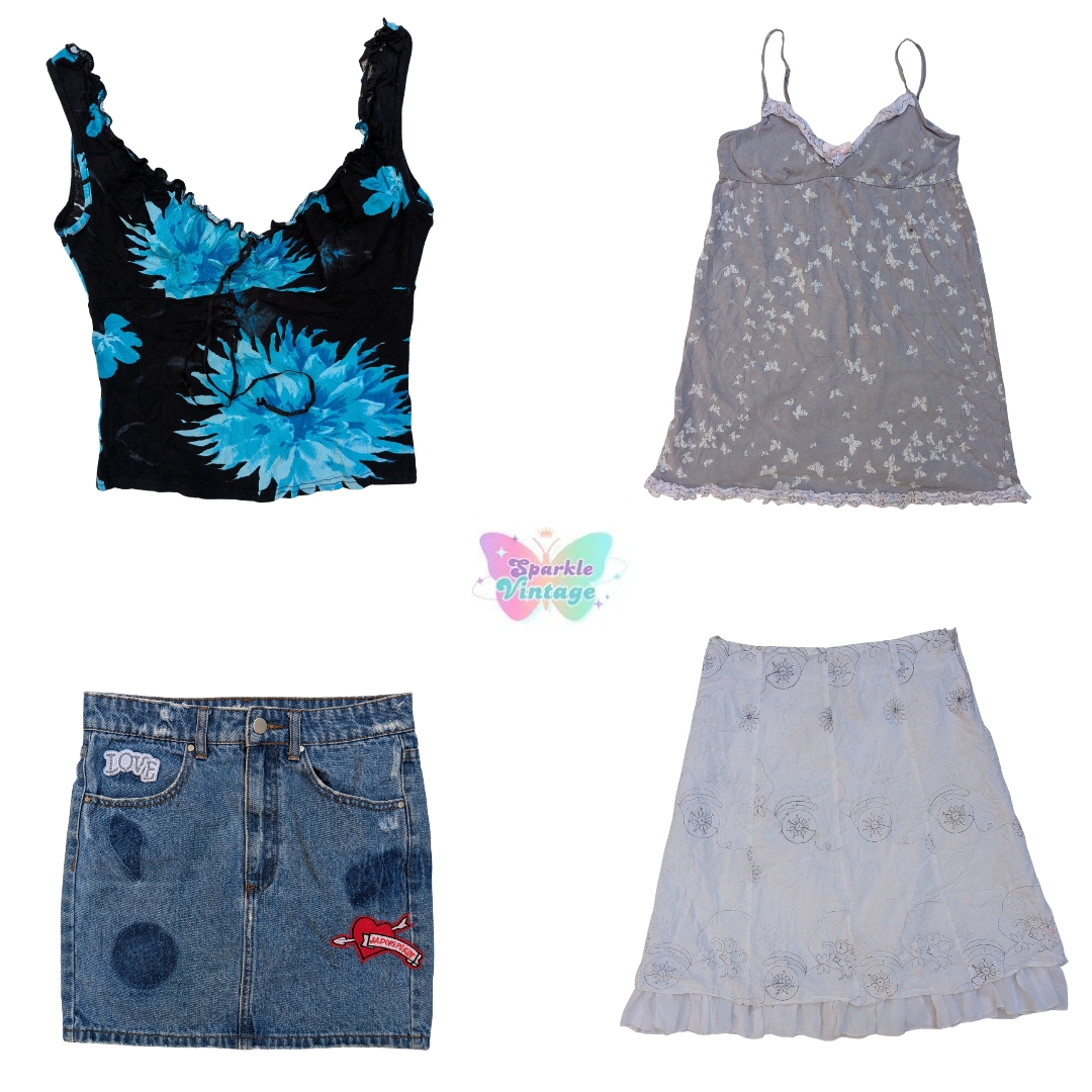Y2K It-Girl Closet Bundle – Vintage Floral & Denim..
