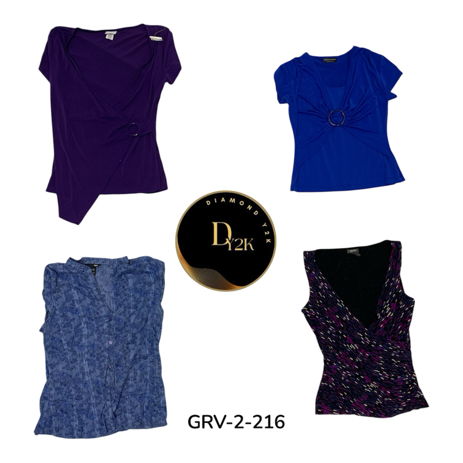 Retro Y2K Short Sleeve Blouse – Authentic 2000s Fa..