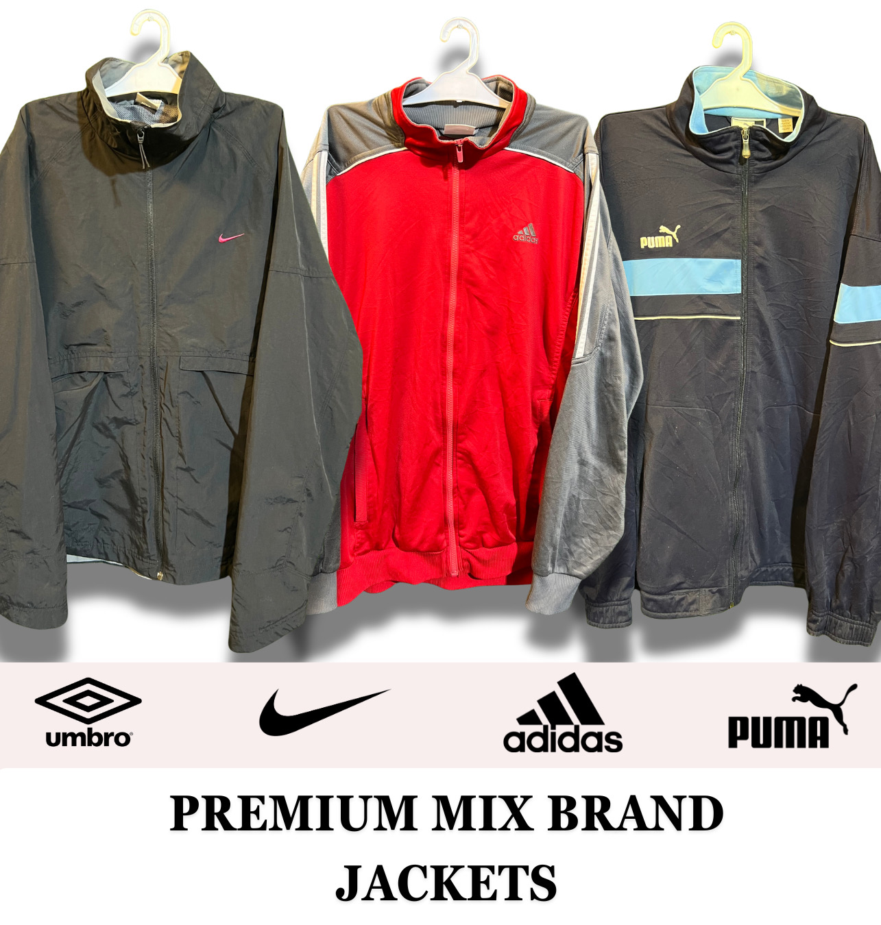 Giubbotti vintage tra cui Nike, Adidas, Umbro, Pum..