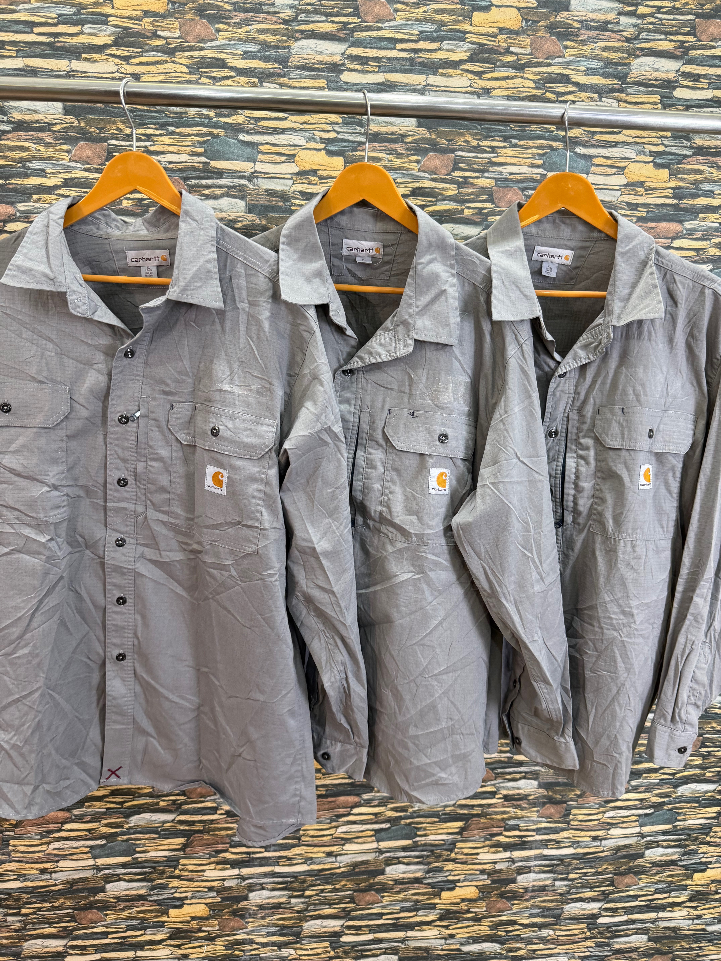 AVG-0258 Carhartt Men Shirts Silver/Grey Color