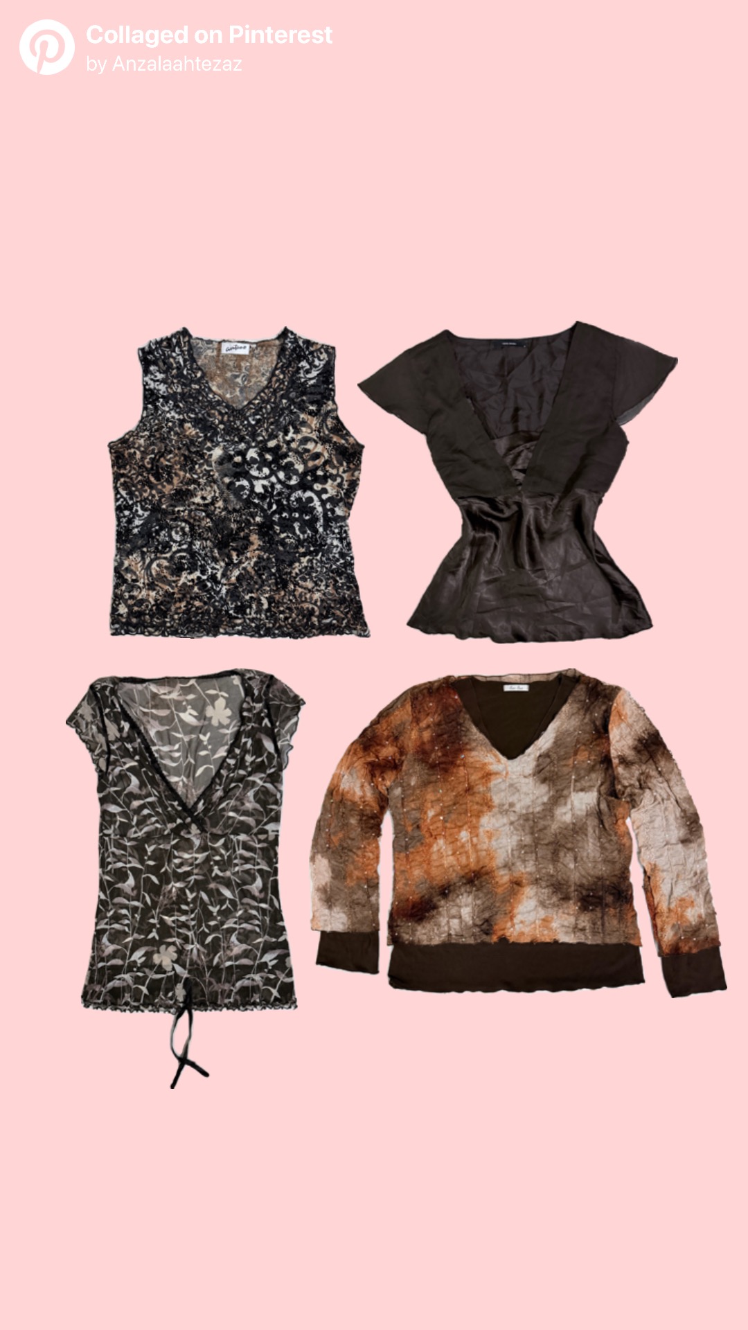 Y2K Browns Themed Blouse