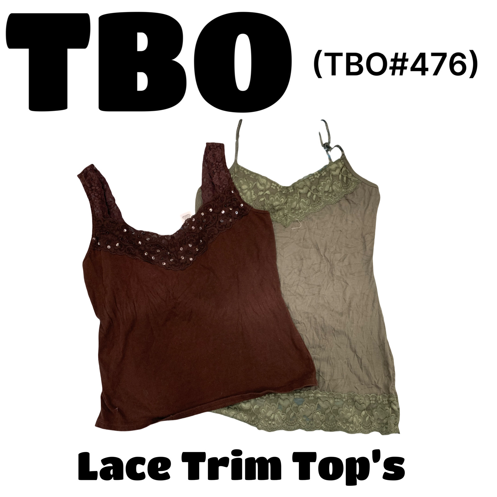 Lace trim tops   #476