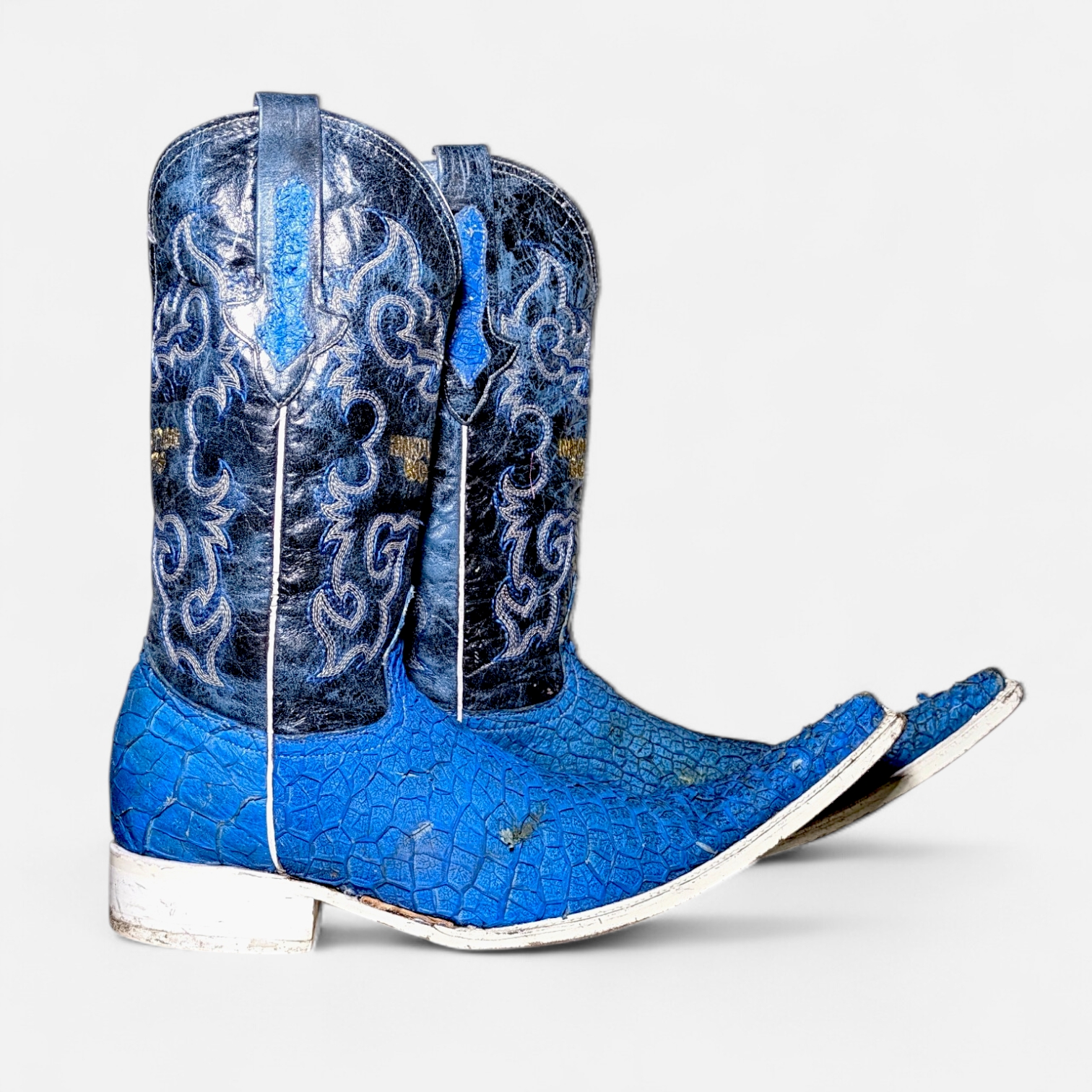 SA#440 Vintage Cowboy Boots - Exotic skin with lon..