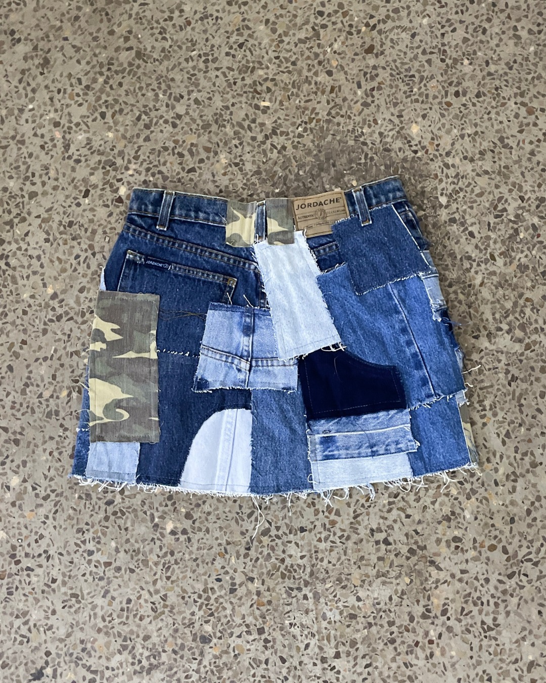 Upcycled Patchwork Denim Skirt
