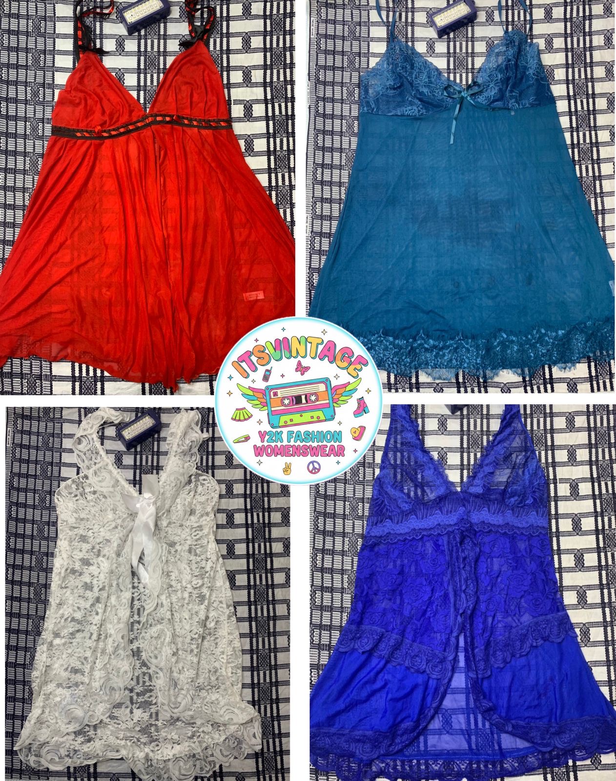 Y2K Lace Babydoll Bundle Wholesale | Sheer Mesh Ni..