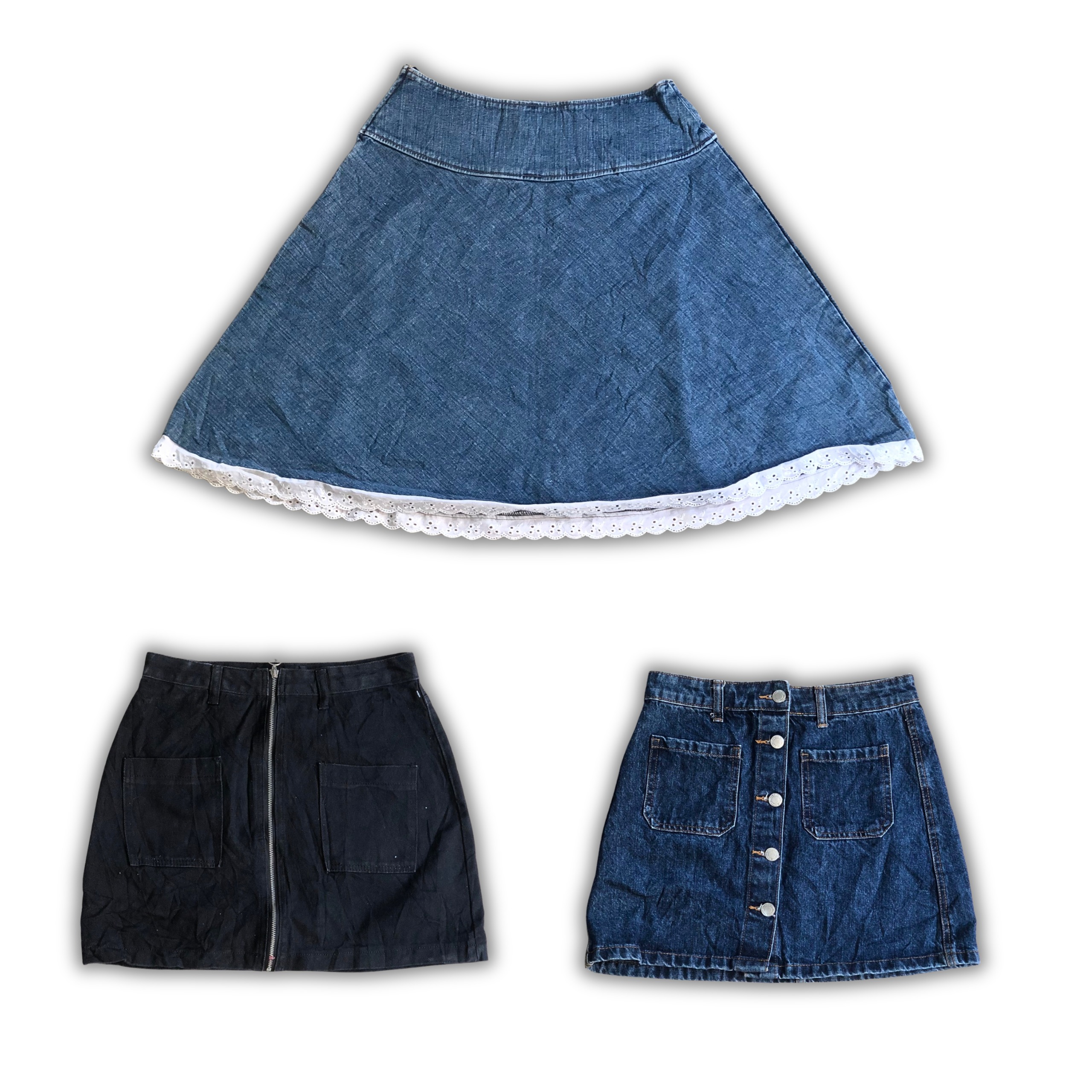 デニムロング/ミニスカート