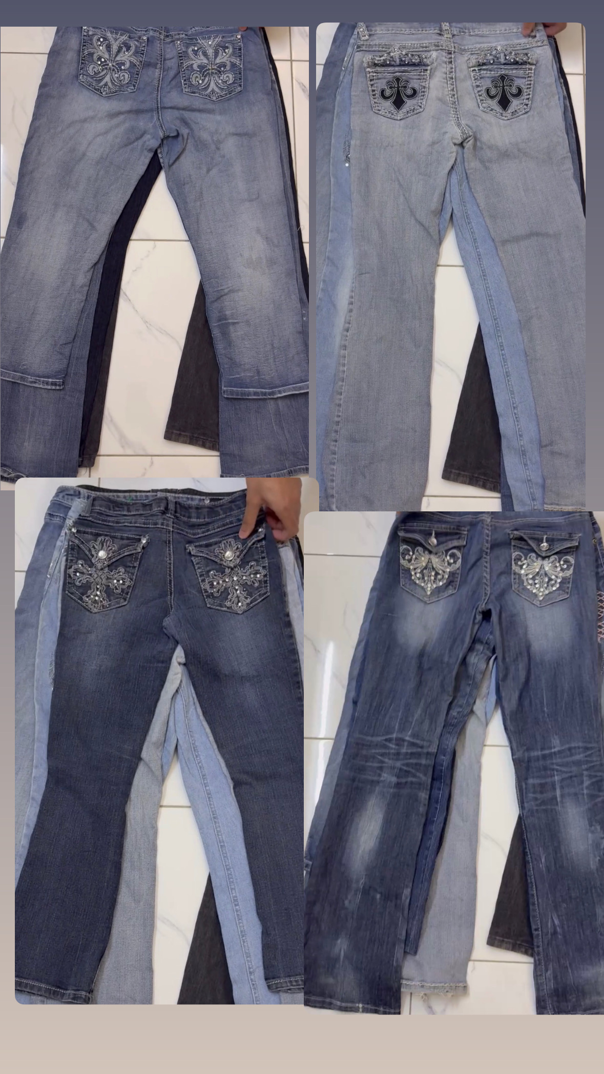 Men’s Y2K bootcut Rhinestone-Embellished & Embroid..