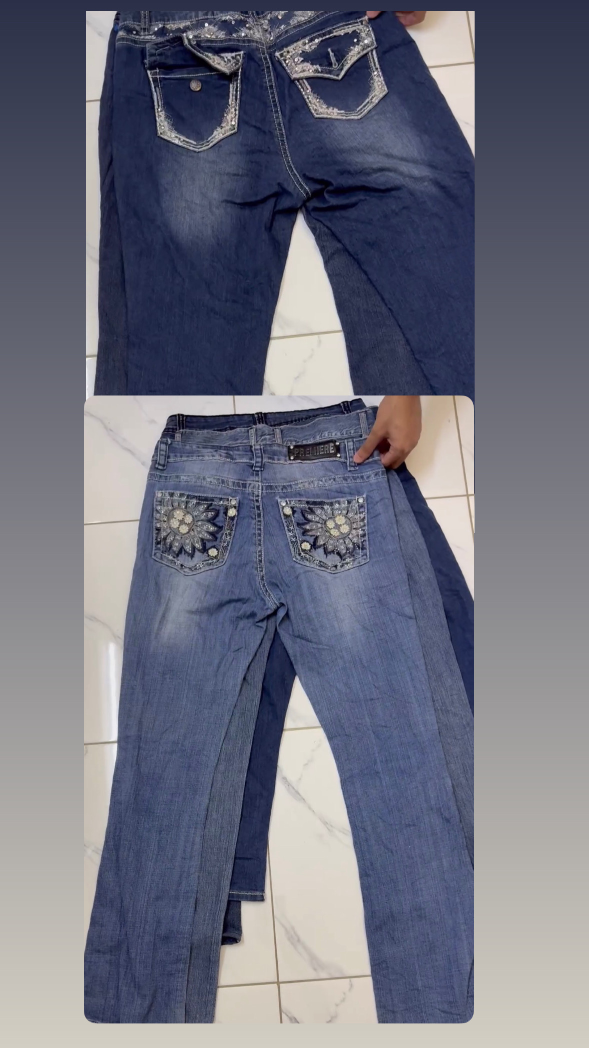 Men’s Y2K Embroidered Jeans 8 pcs