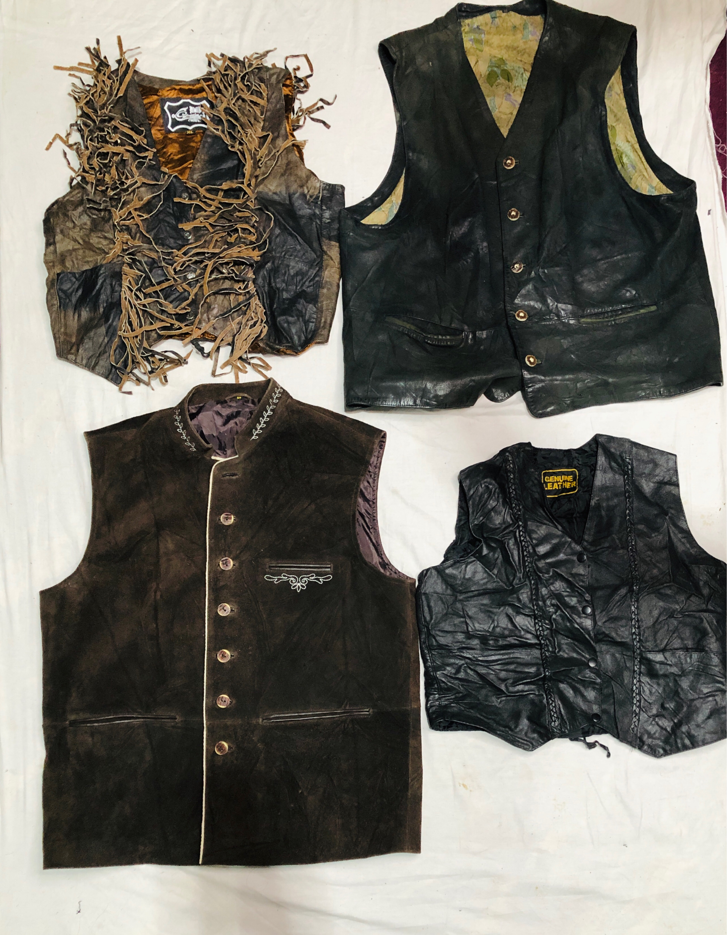 Leather Waistcoats Mix | Cowboy, Biker & Vintage S..