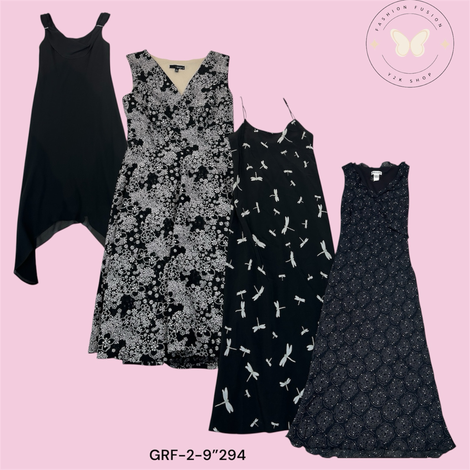 エレガントなプリントポリエステルドレス - オールデイ快適ウェア (GRF-2-294)