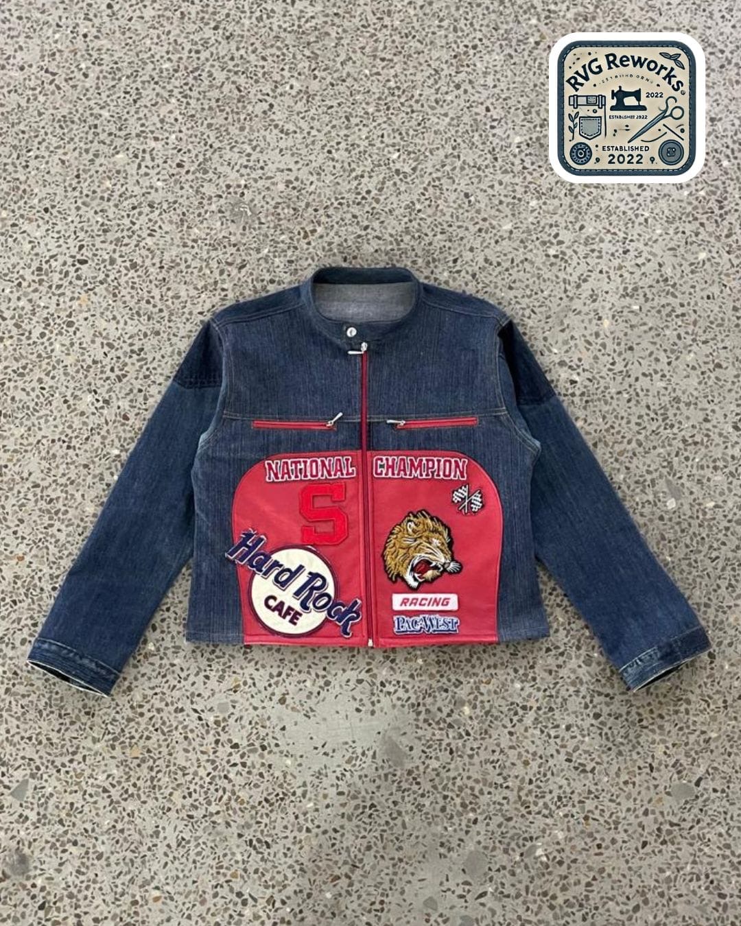 Upcycled Denim y2k Vintage panel Jacket