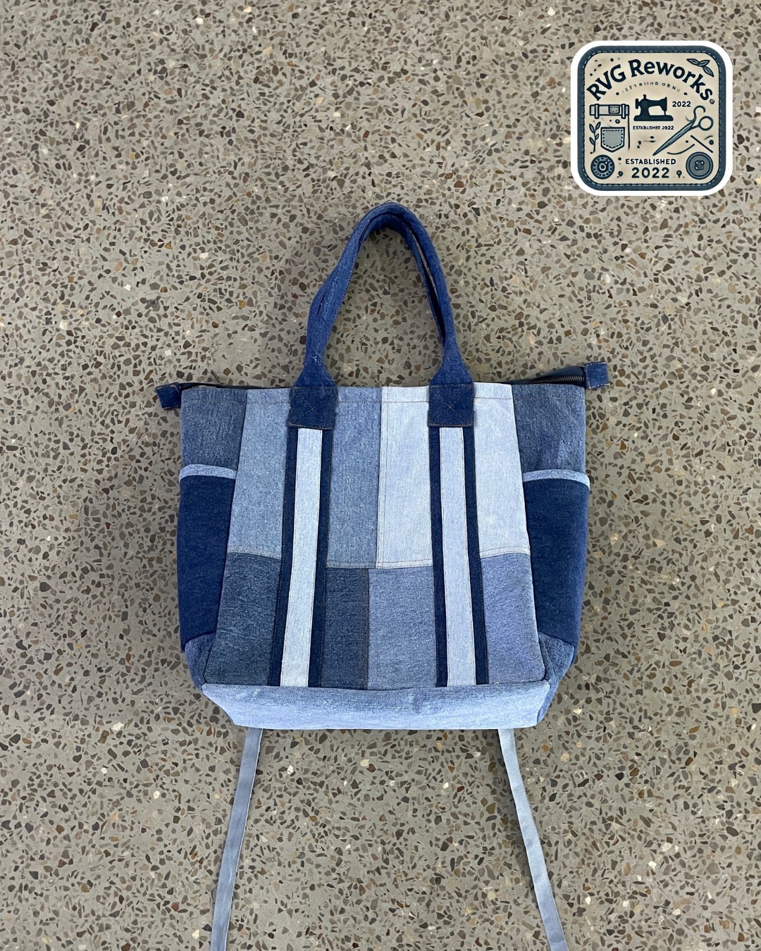 Upcycled Denim Convertible Tote Backpack