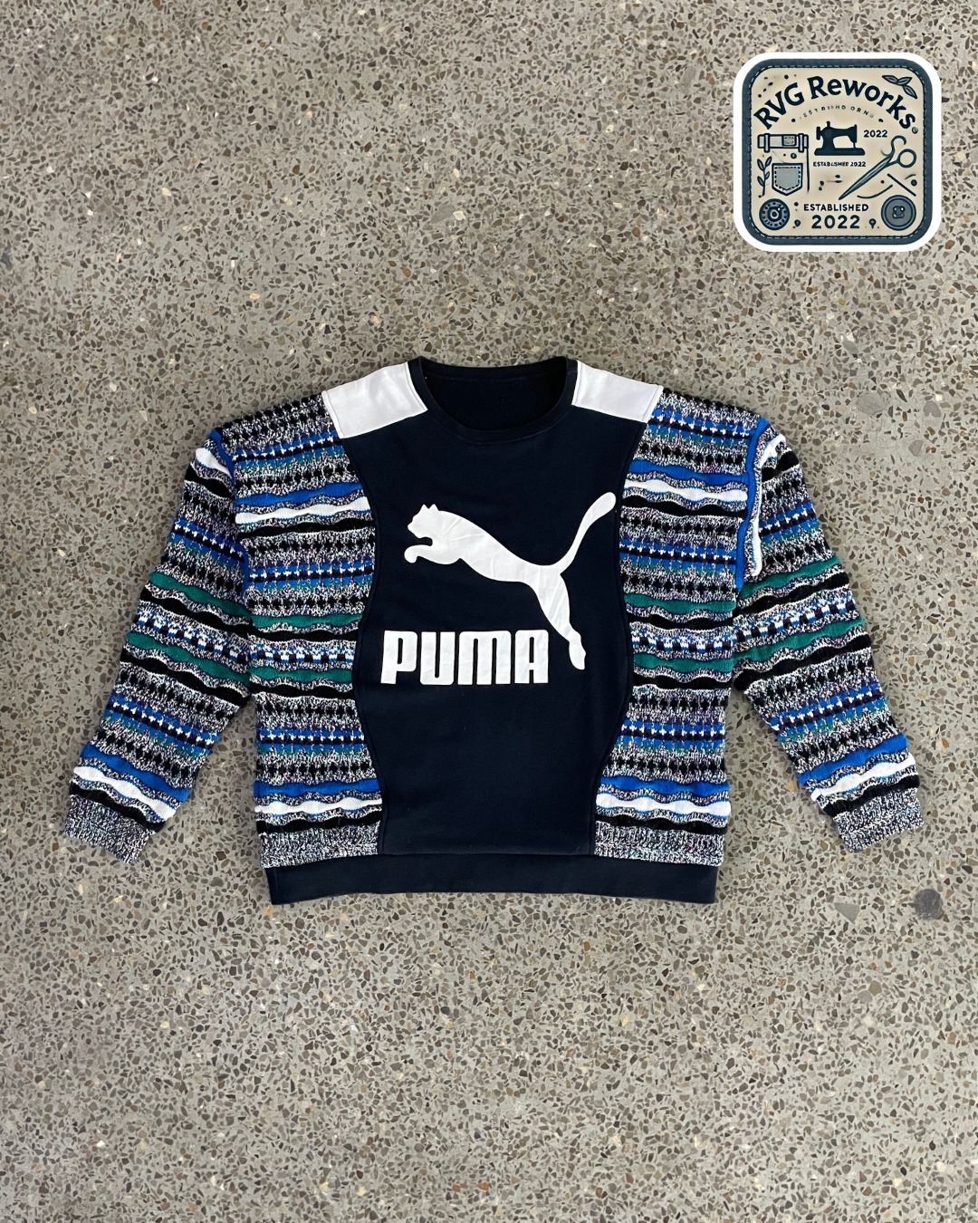 Upcycled Strip Patch Logo Sweatshirt