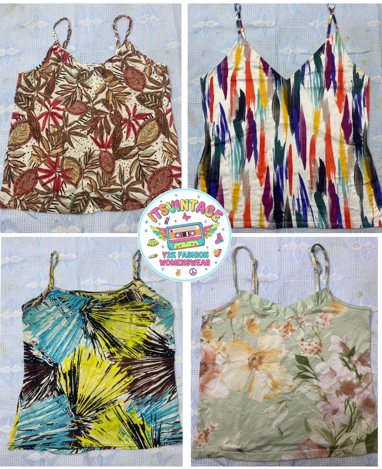 Y2K Cami Tops Bundle – Statement Print Mix | VR221