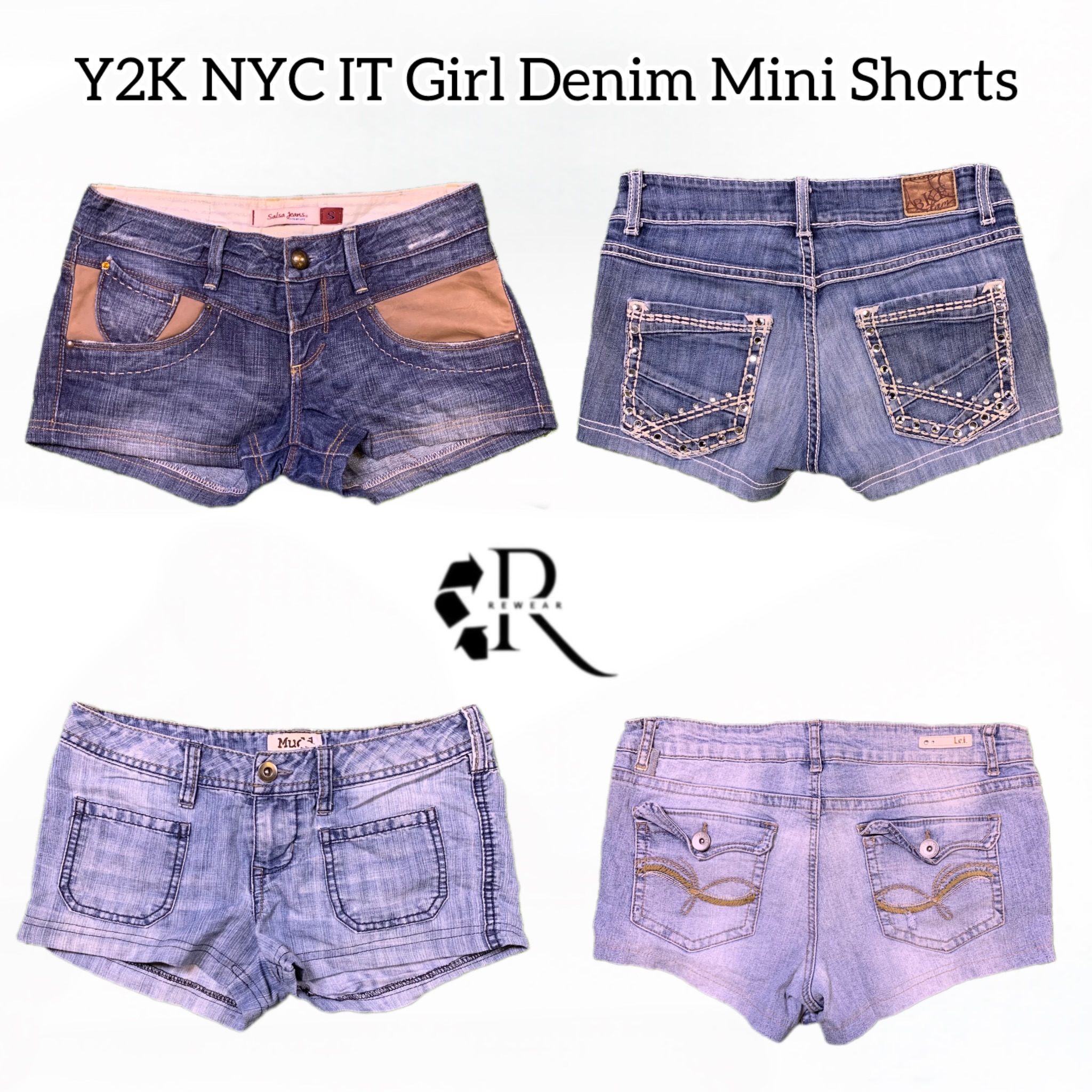 Y2K NYCIT Girl Denim Mini shorts Rw-1618