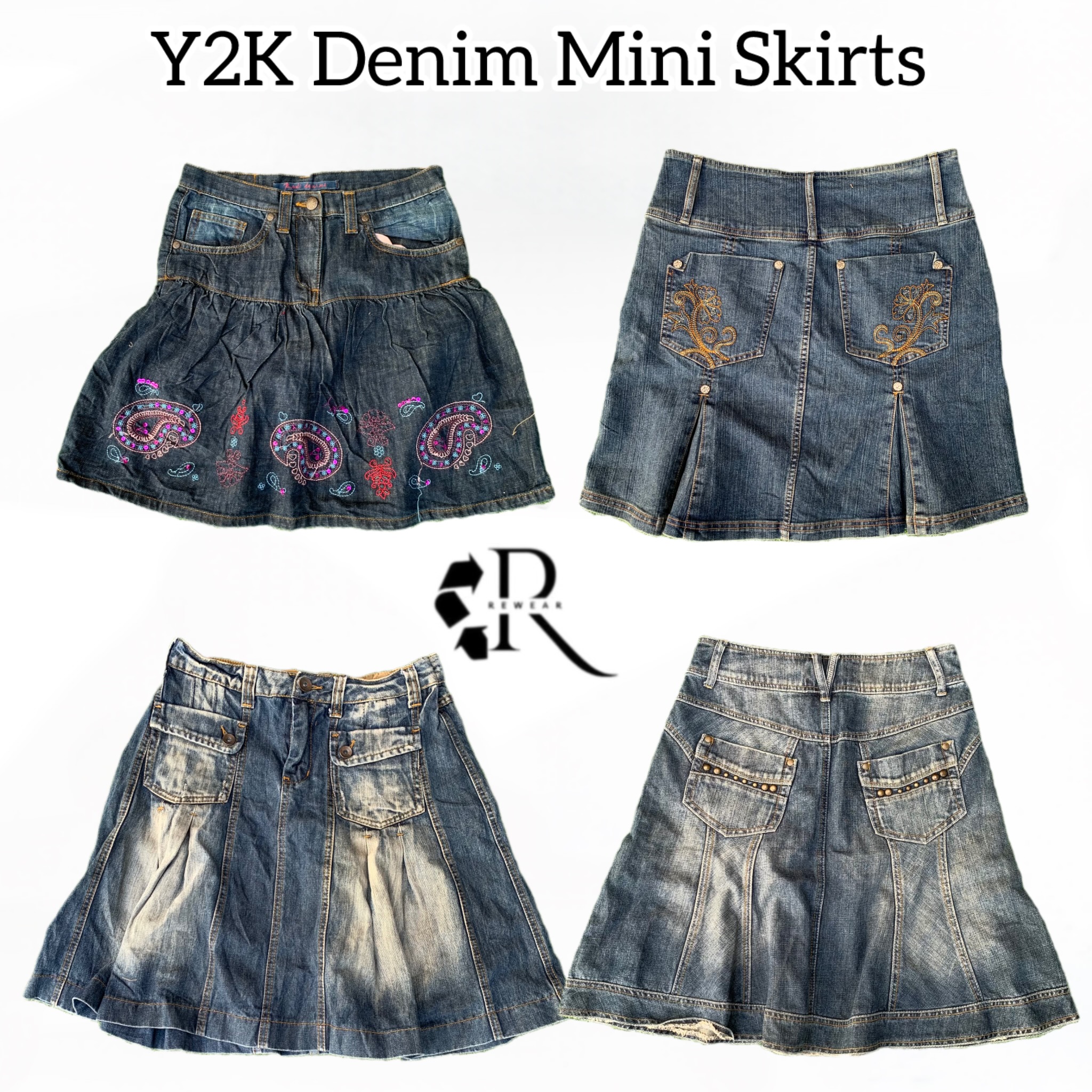 Y2K Denim Mini Skirts Rw-1620