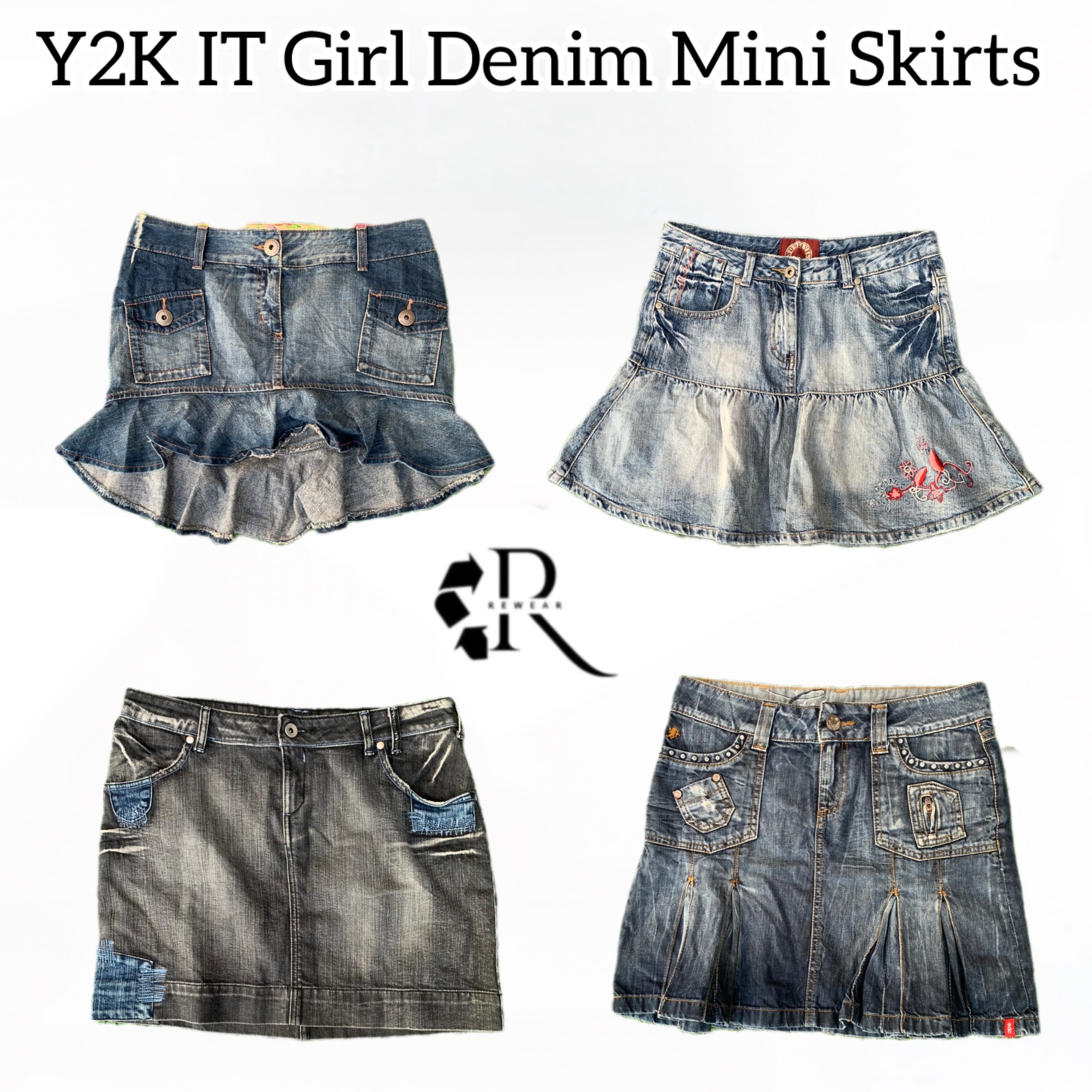 Y2K iT Girl Denim Mini Skirts Rw-1622