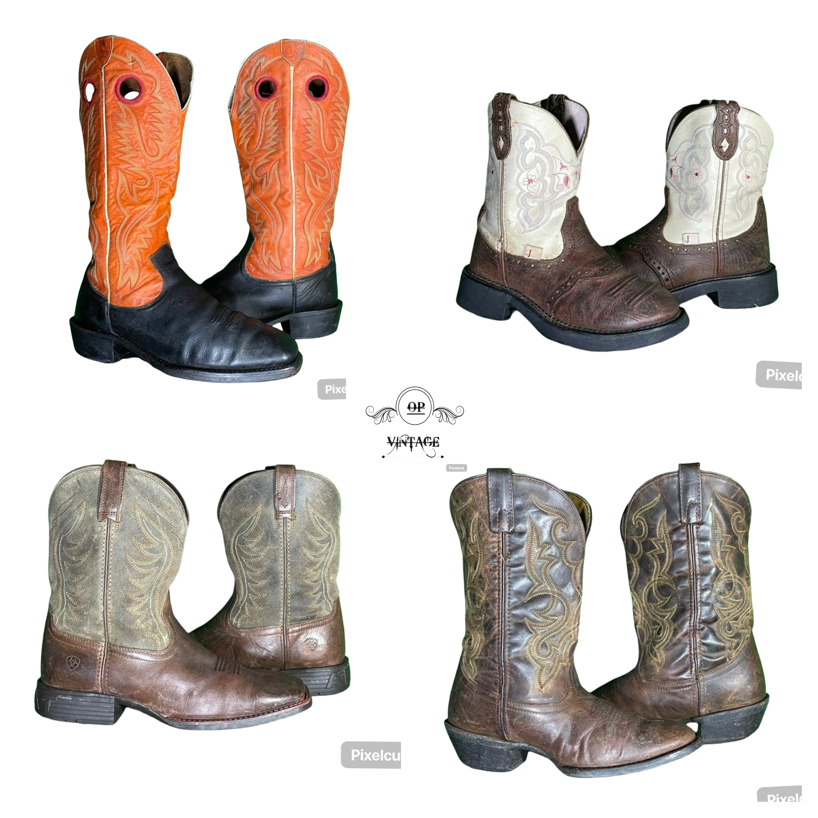 Op vintage 277 branded cowboy boots