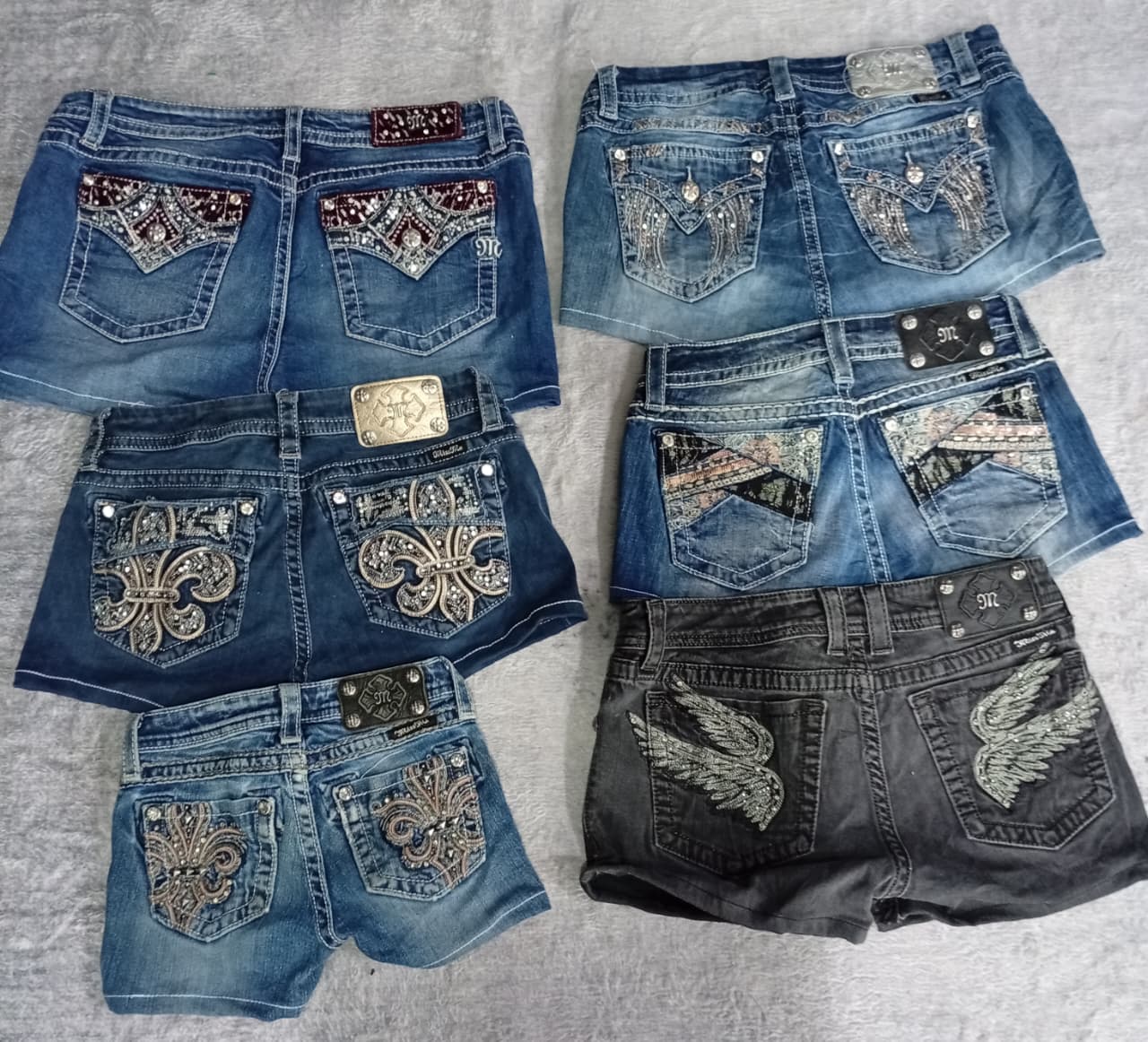 CR6858 Upcycled Miss Me Shorts