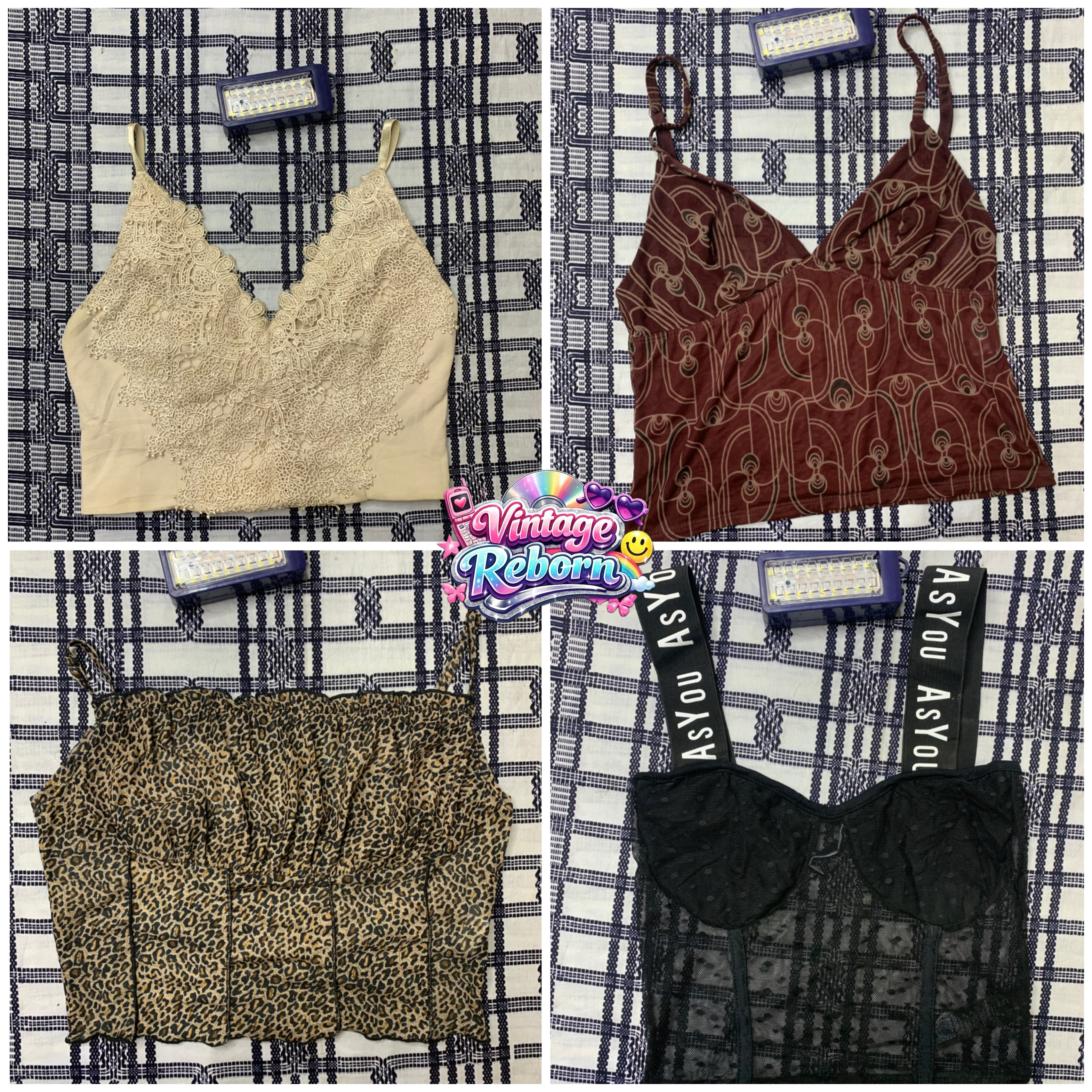 Y2K Lace & Trend Cami Bundle – Branded Vintage Mix..