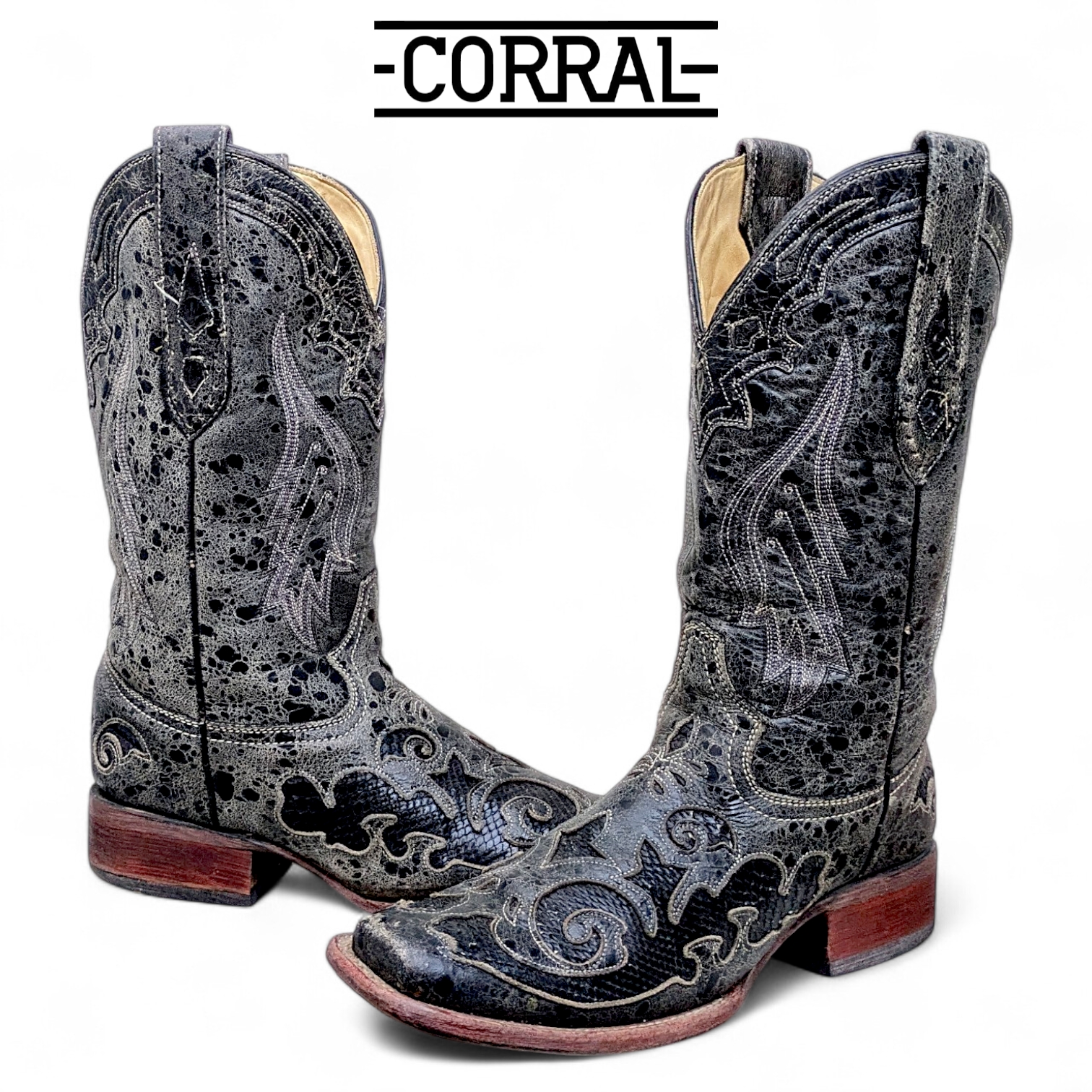 SA443 Vintage Cowboy Boots - With Exotic Skin and ..