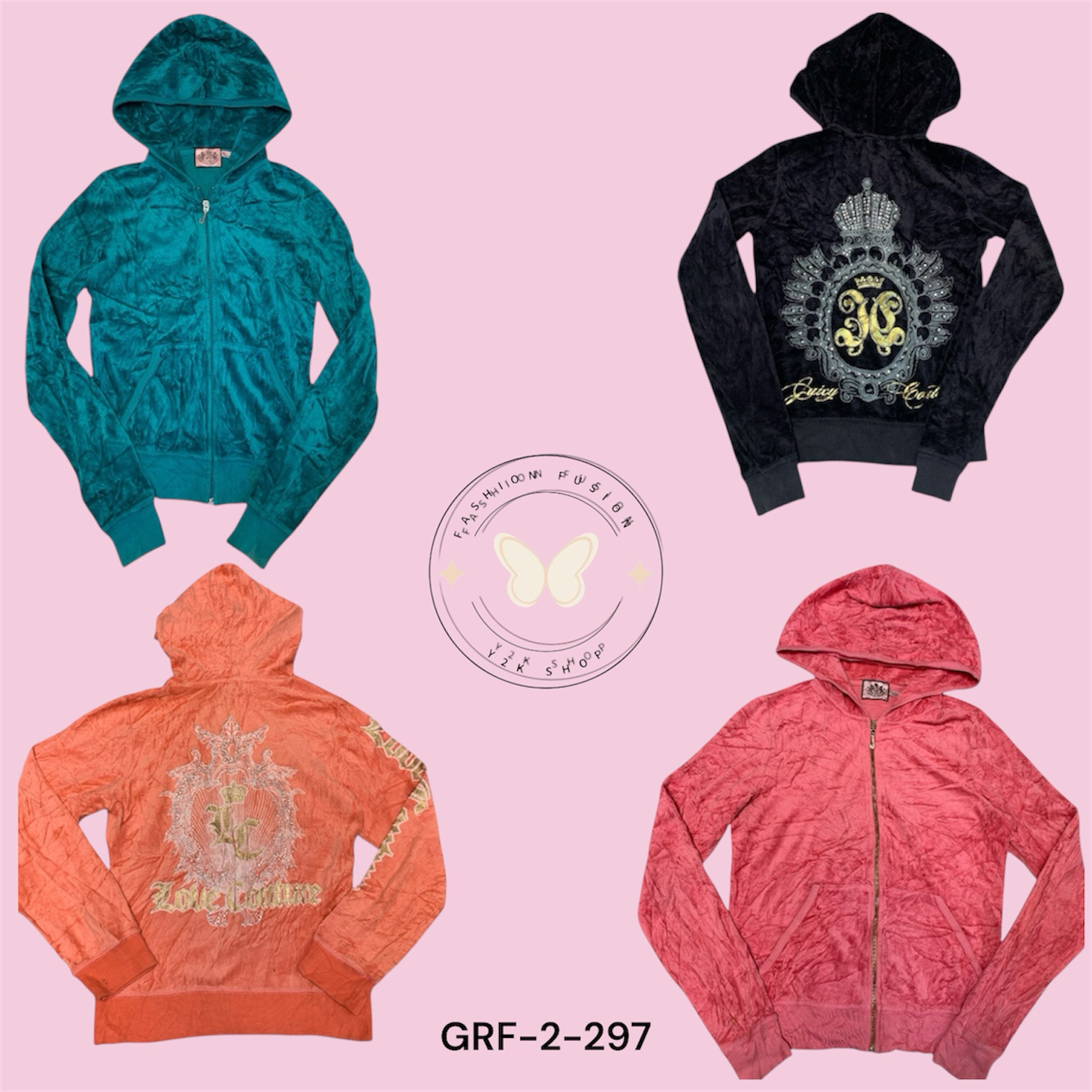 Juicy Couture Velour Zip Hoodie – Y2K Baby Pink – ..