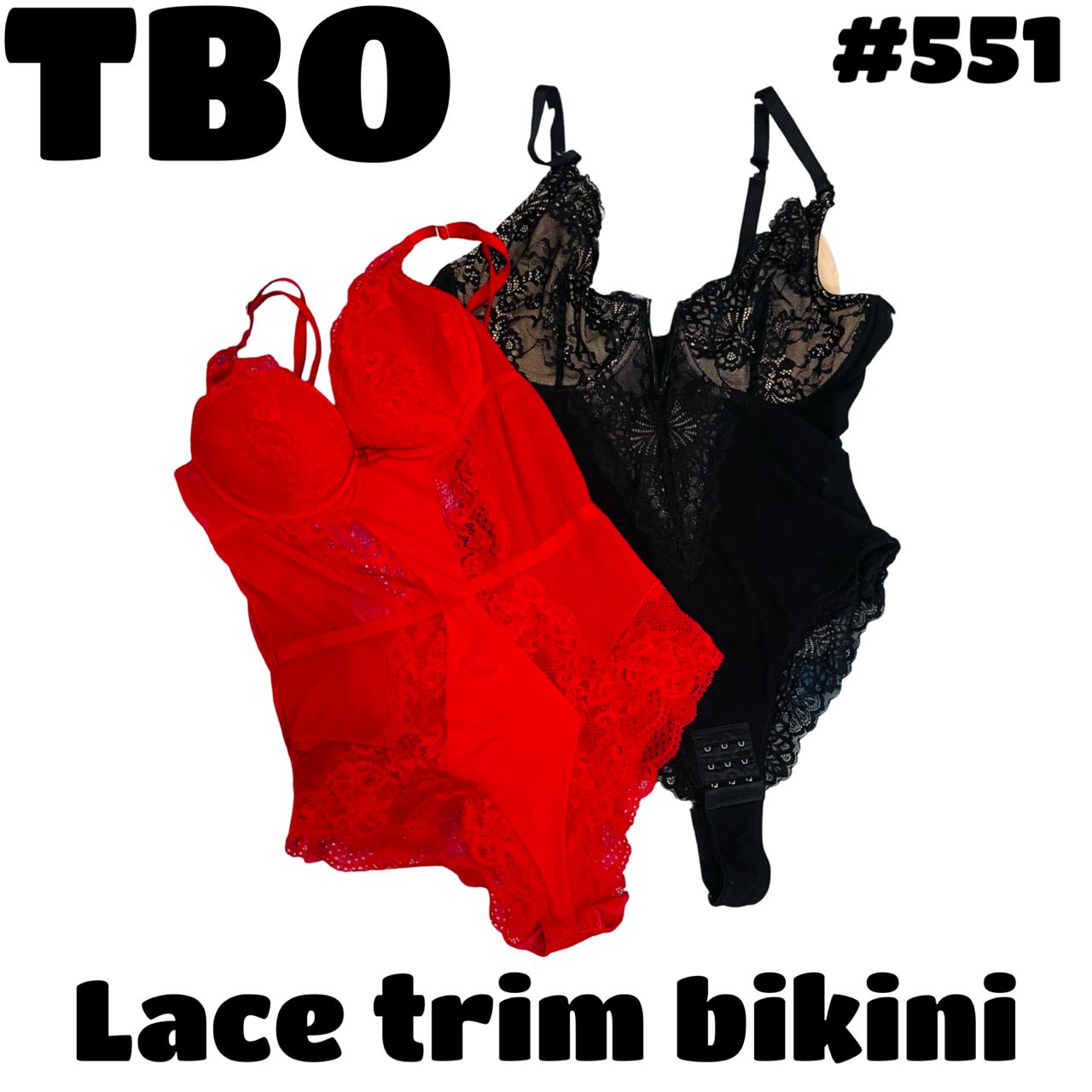 Lace trim bikini #551