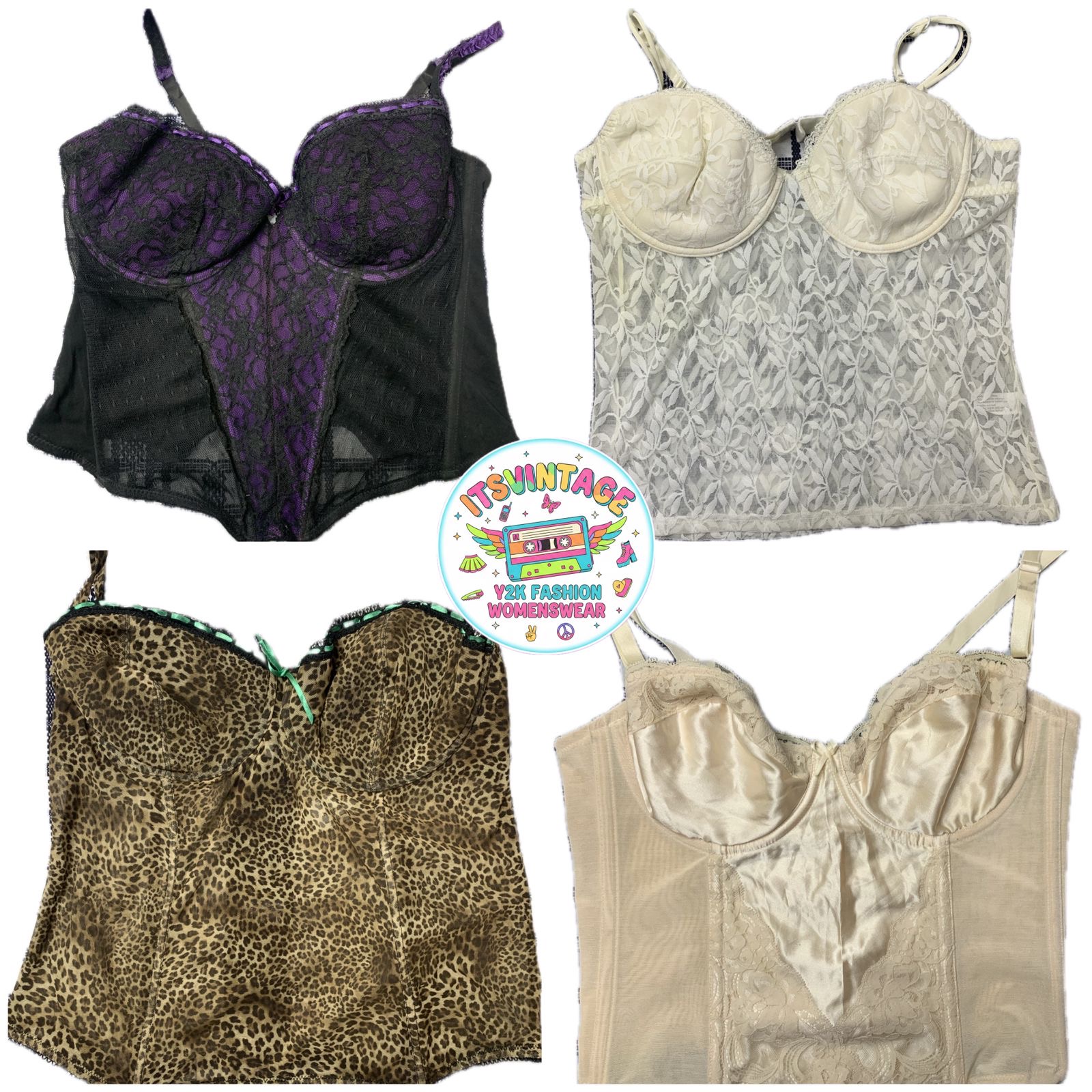 Vintage Y2K Corsetto in Pizzo e Pacchetto di Intim..