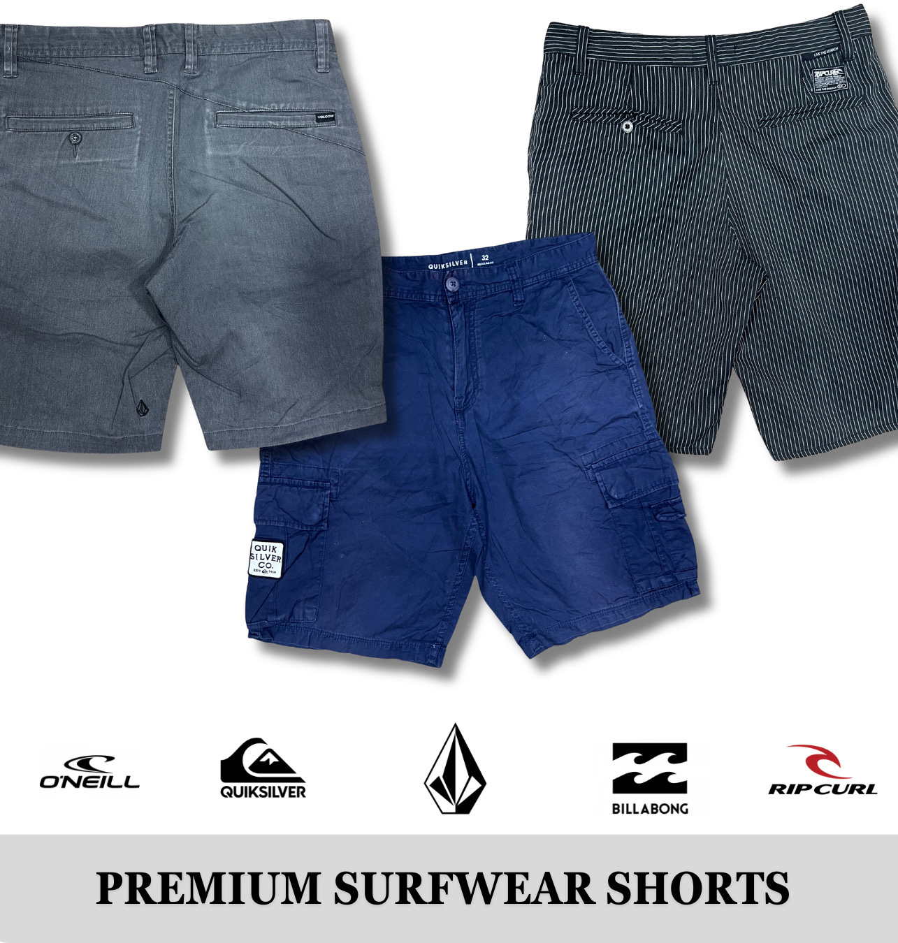 Premium Surfwear Shorts including QuikSilver, Rip ..