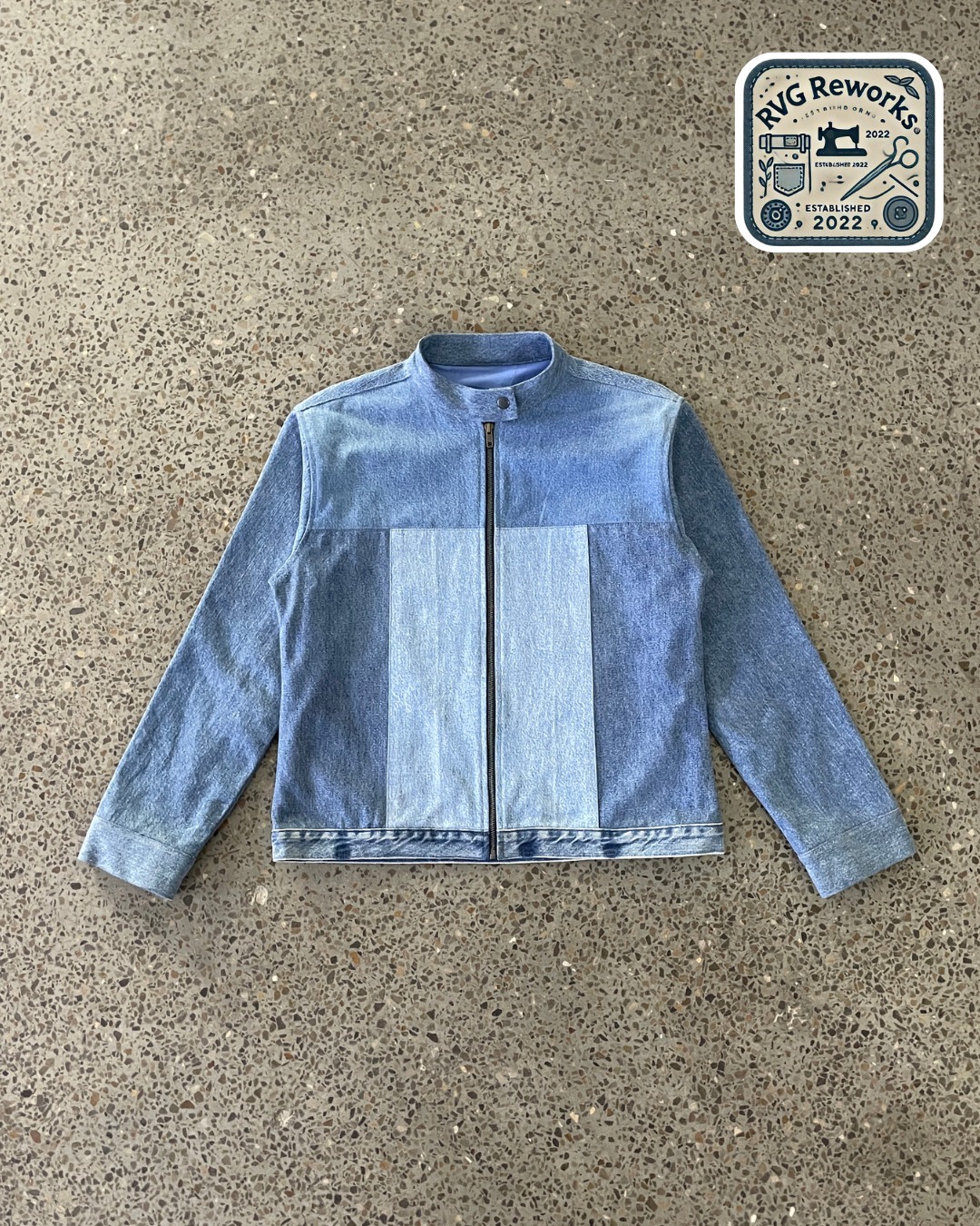 Upcycled Denim Motorcycle Jacket