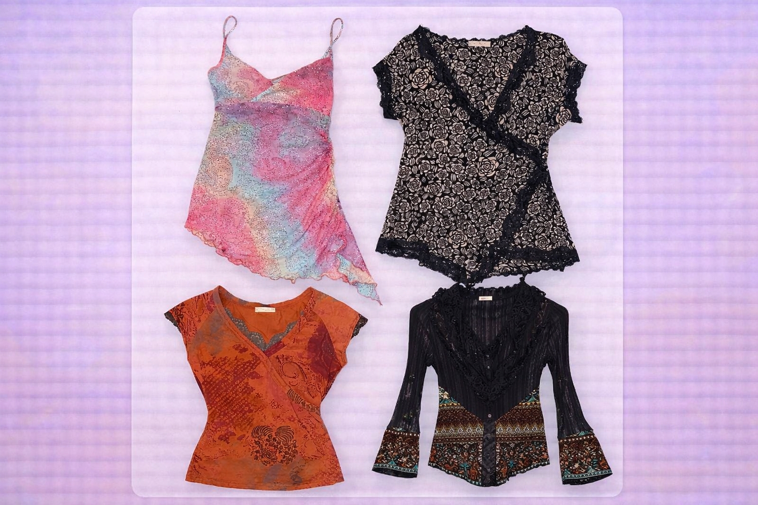 ✨ Chic Lace & Printed Tops Collection