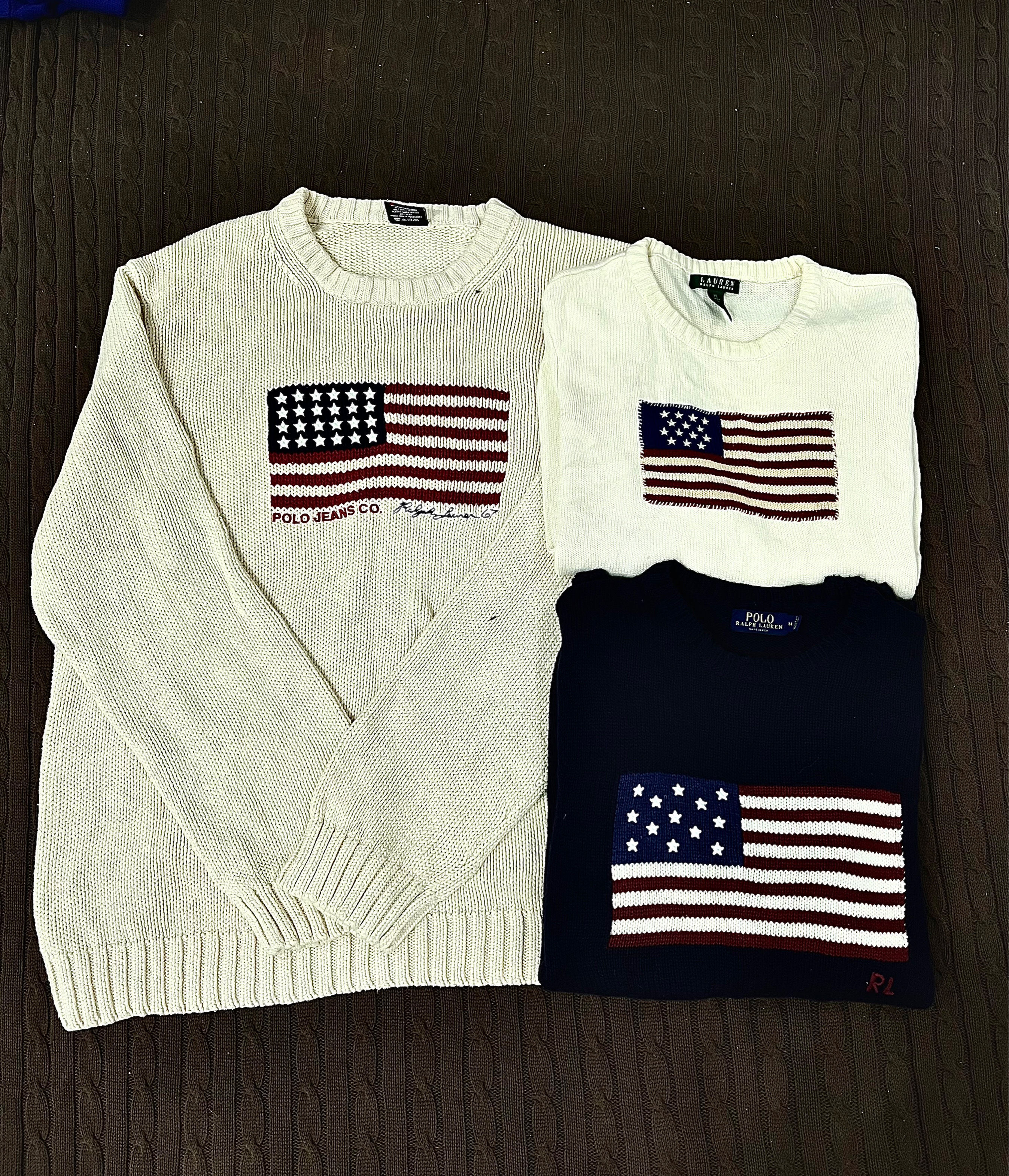 Polo Sweatshirt - Big USA Flag - Premium Articles