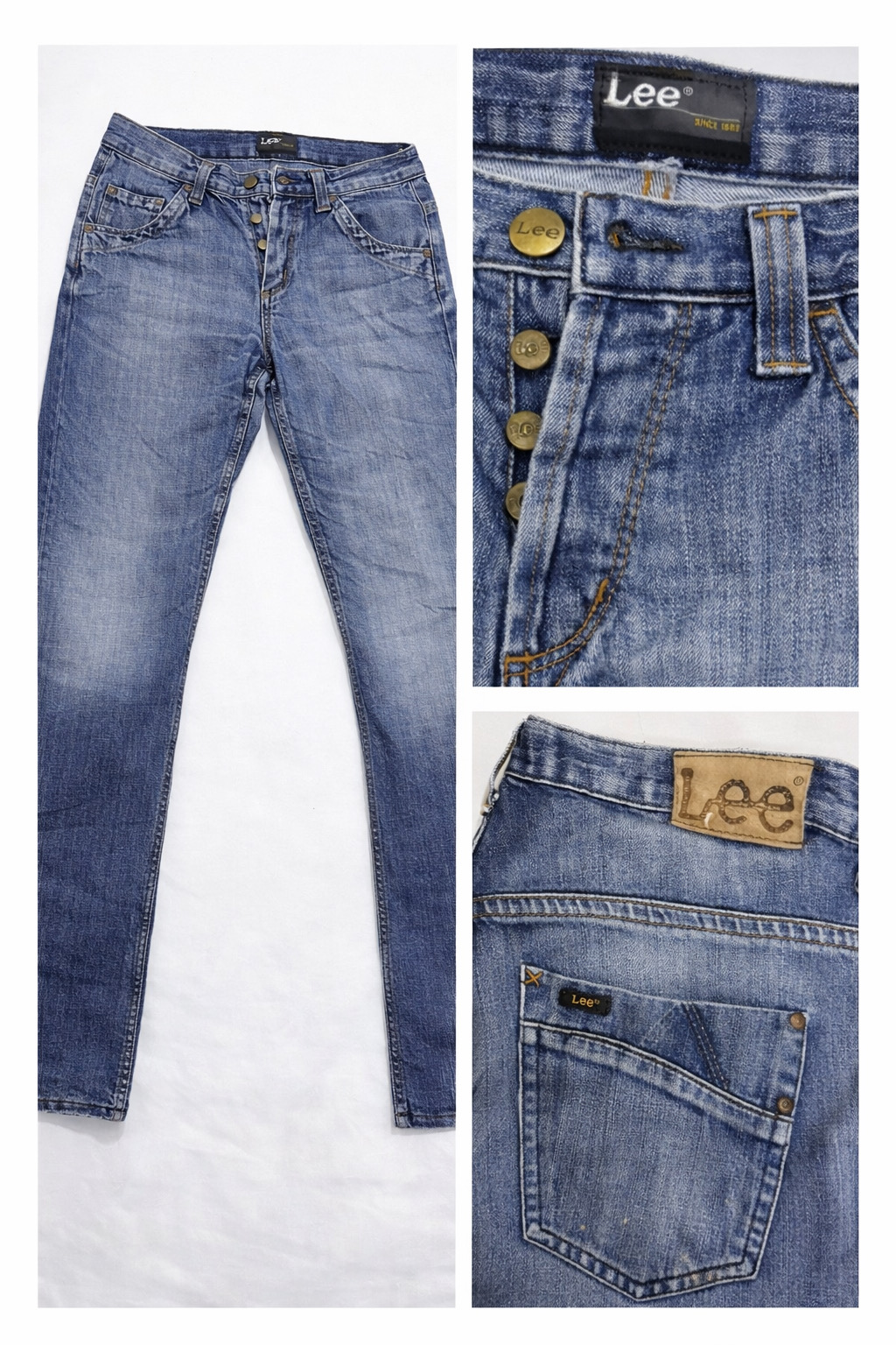 Lee Vintage Button Fly Blue Denim Jeans
