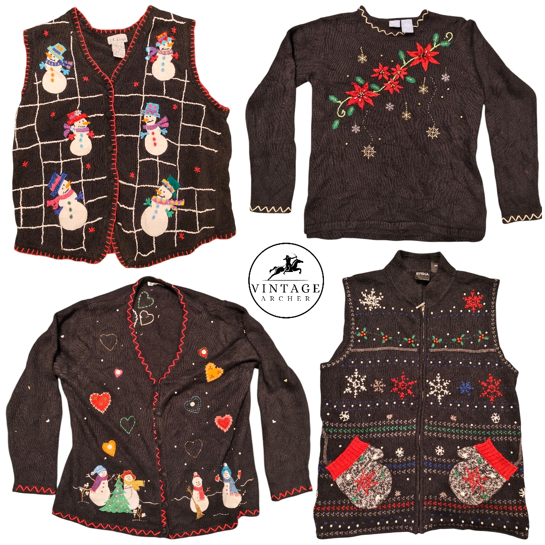 Maglioni e Cardigan di Natale Retro: 10 Pz (S-1)